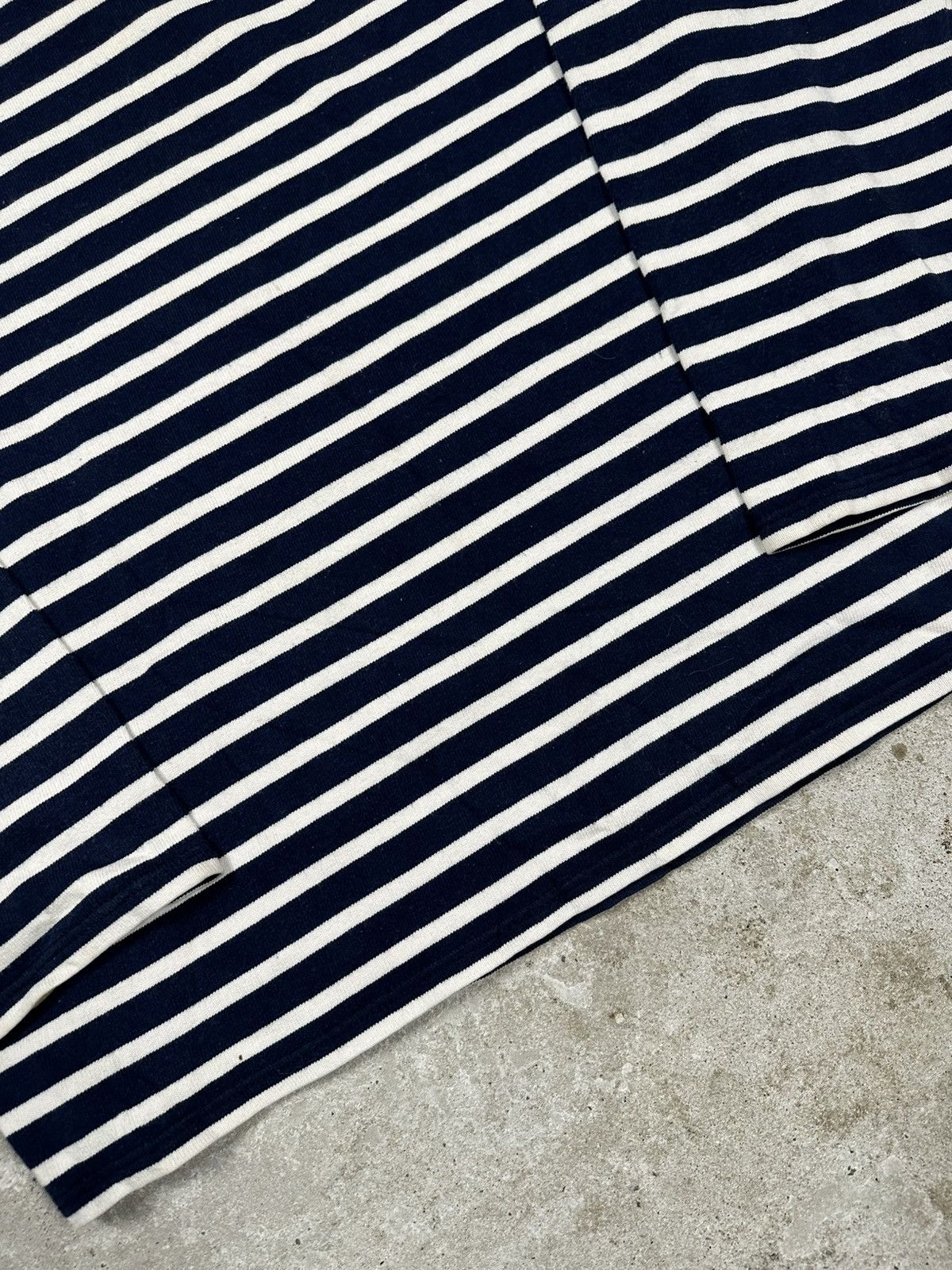 Saint James × Vintage Vintage 90s Saint James Striped Pocket Sweatshirt Size US M / EU 48-50 / 2 - 13 Thumbnail