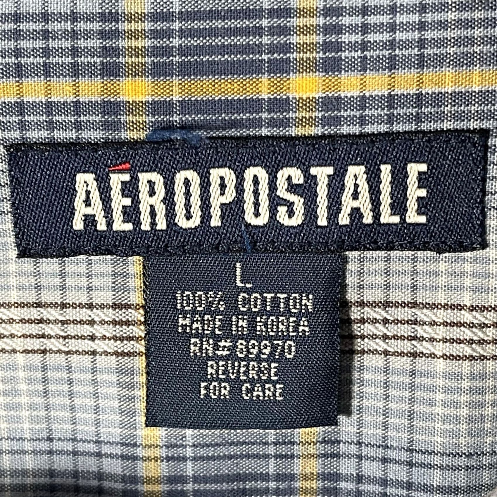 Vintage VINTAGE Aeropostale Shirt Mens Large Blue Plaid Long Sleeve Button Up Cotton Casual Y2K Size US L / EU 52-54 / 3 - 4 Thumbnail