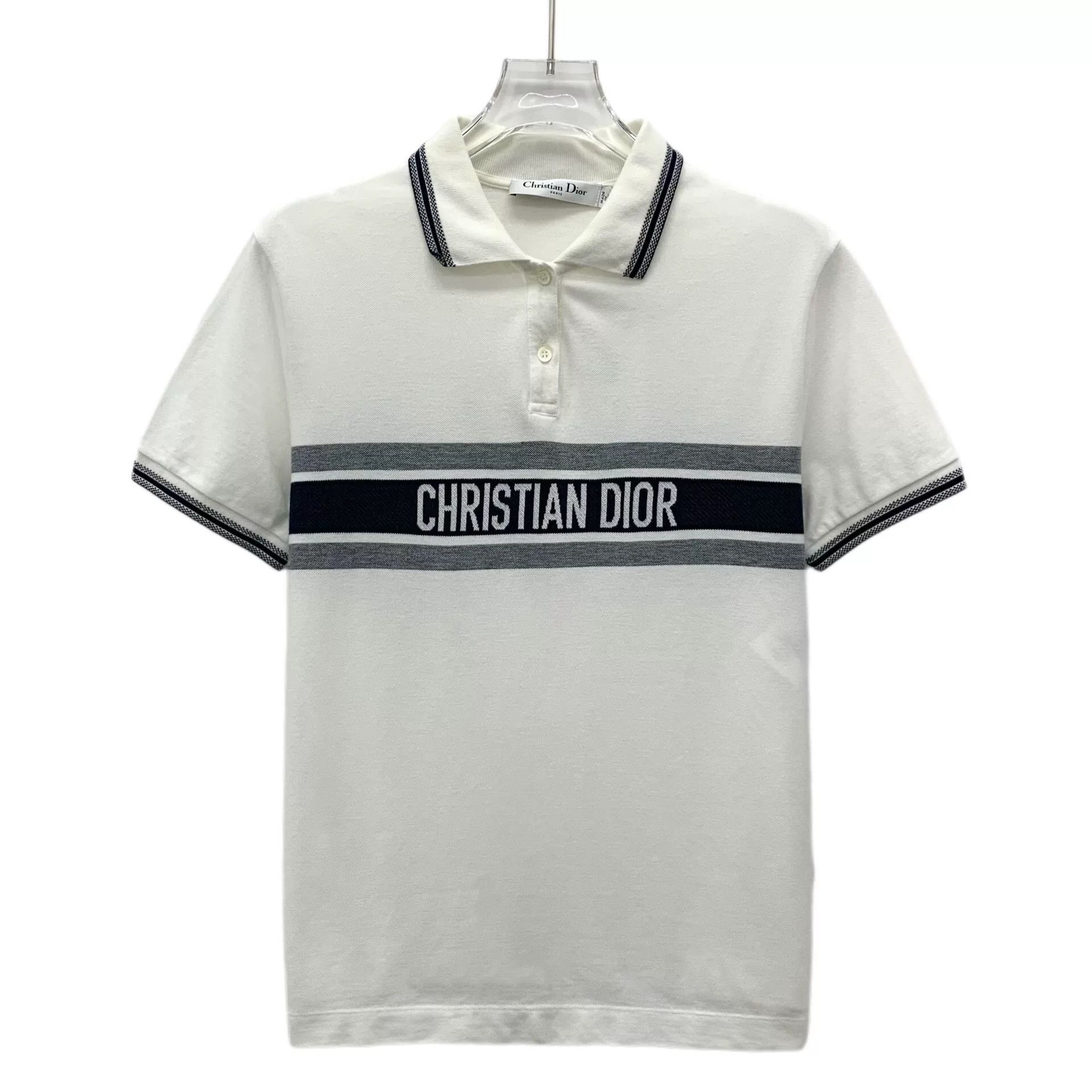 Dior Dior Logo Stripe Polo Shirt Size M Size M / US 6-8 / IT 42-44 - 1 Thumbnail
