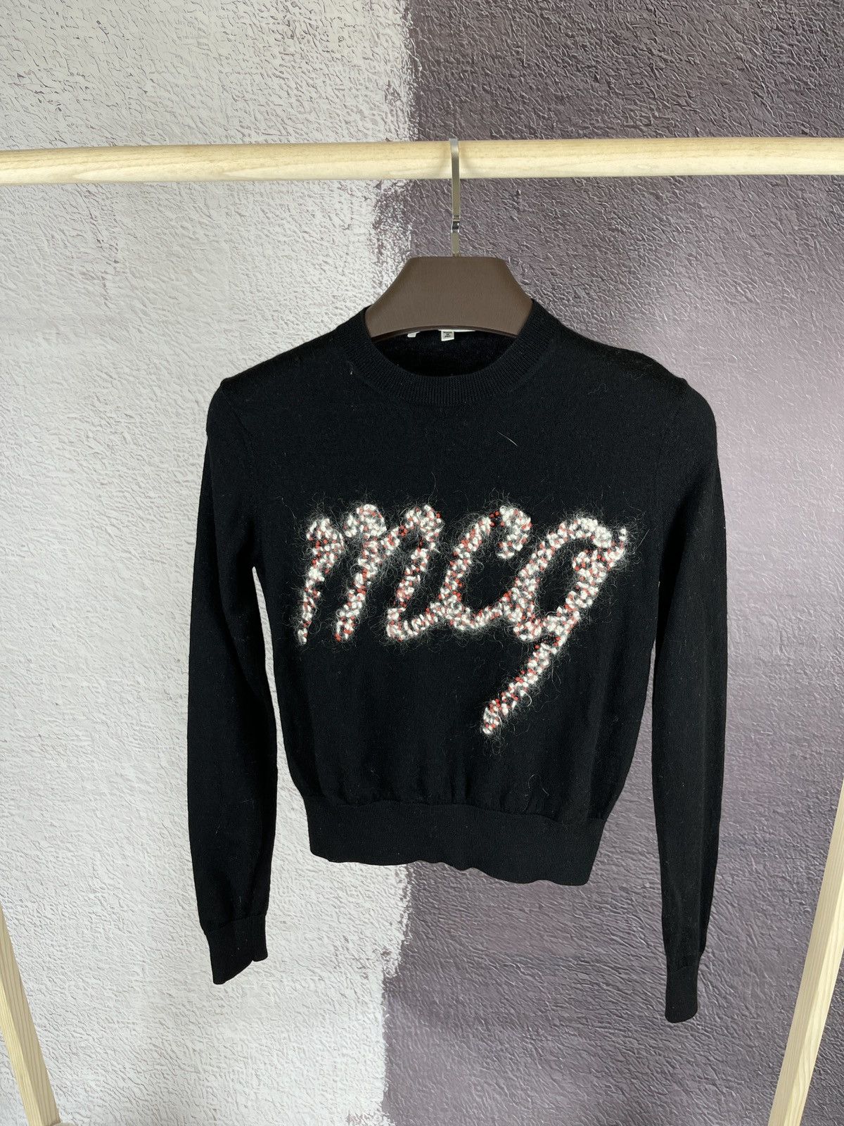 Alexander McQueen Alexander McQueen pure wool big logo black sweater Size S / US 4 / IT 40 - 2 Thumbnail