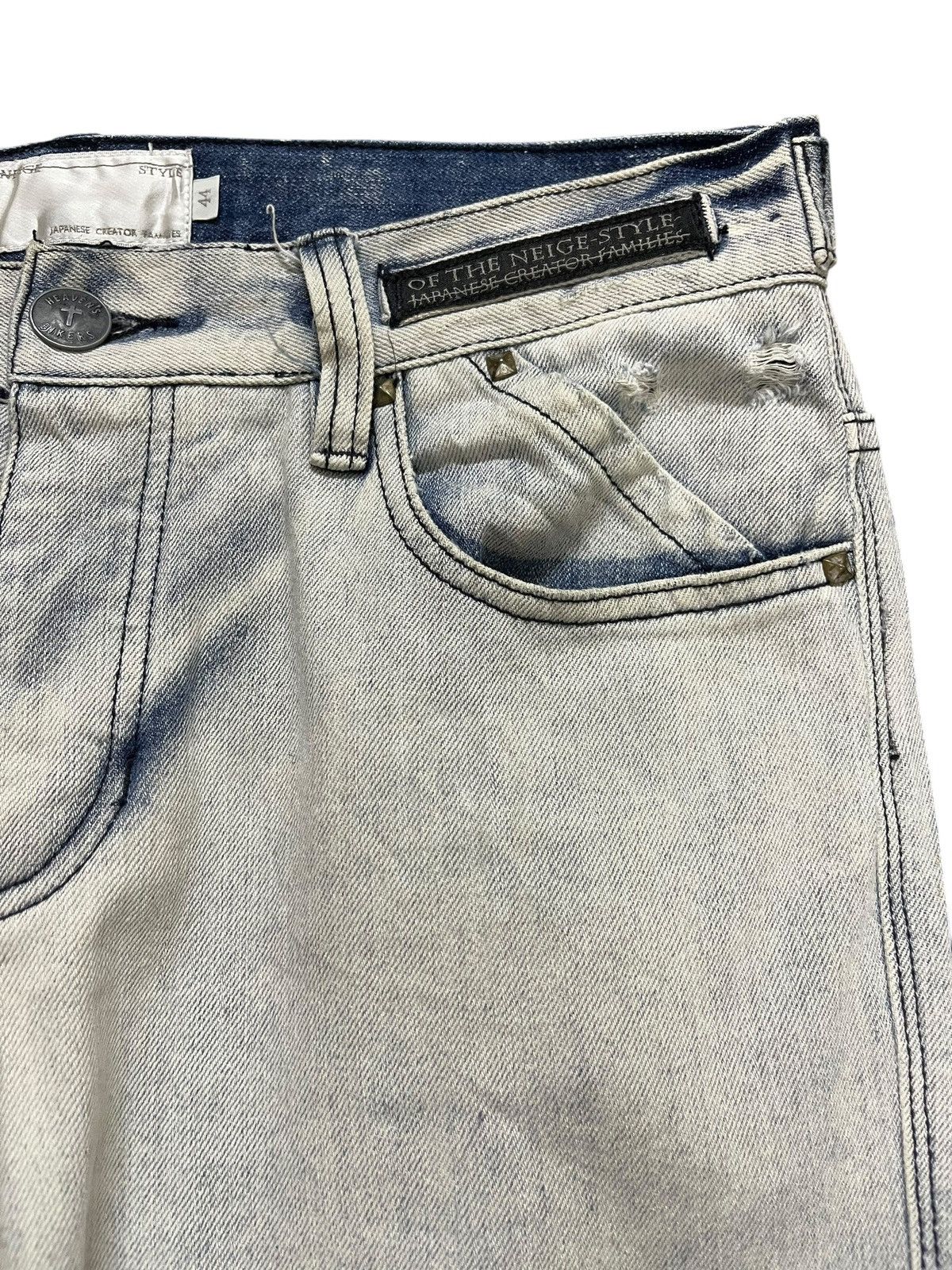 If Six Was Nine Vintage Of the Niege Studded Grunge Faded Denim Size US 33 - 6 Thumbnail