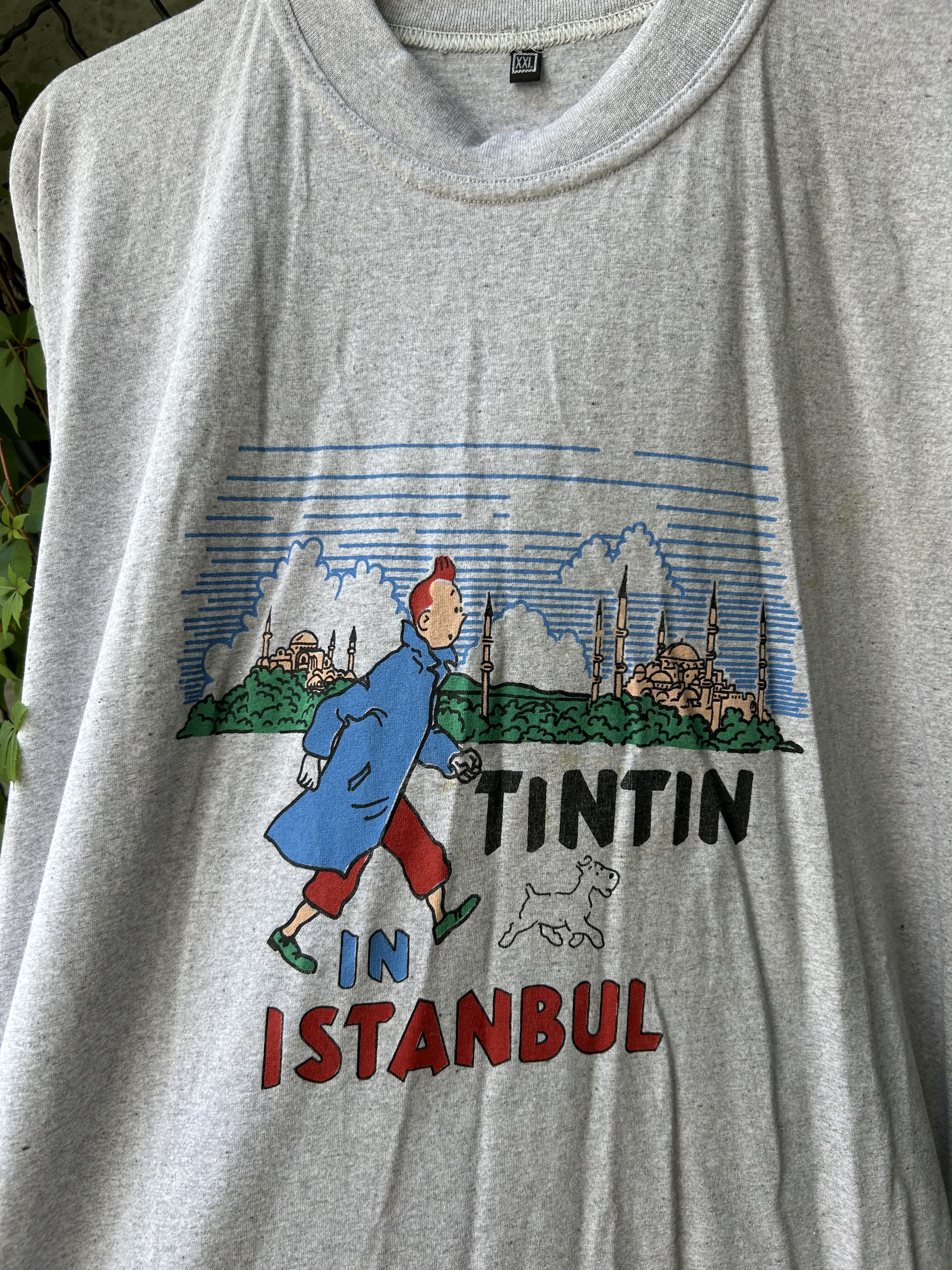 Cartoon Network Vintage 90s Tintin in Istanbul Comics Cartoon T-shirt Size US XXL / EU 58 / 5 - 3 Thumbnail