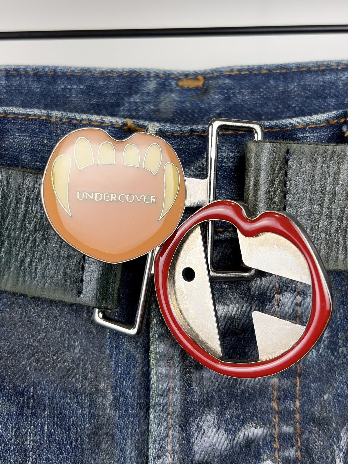 Undercover SS08 Undercover Vampire Fang Teeth Buckle Leather Belt Size ONE SIZE - 3 Thumbnail