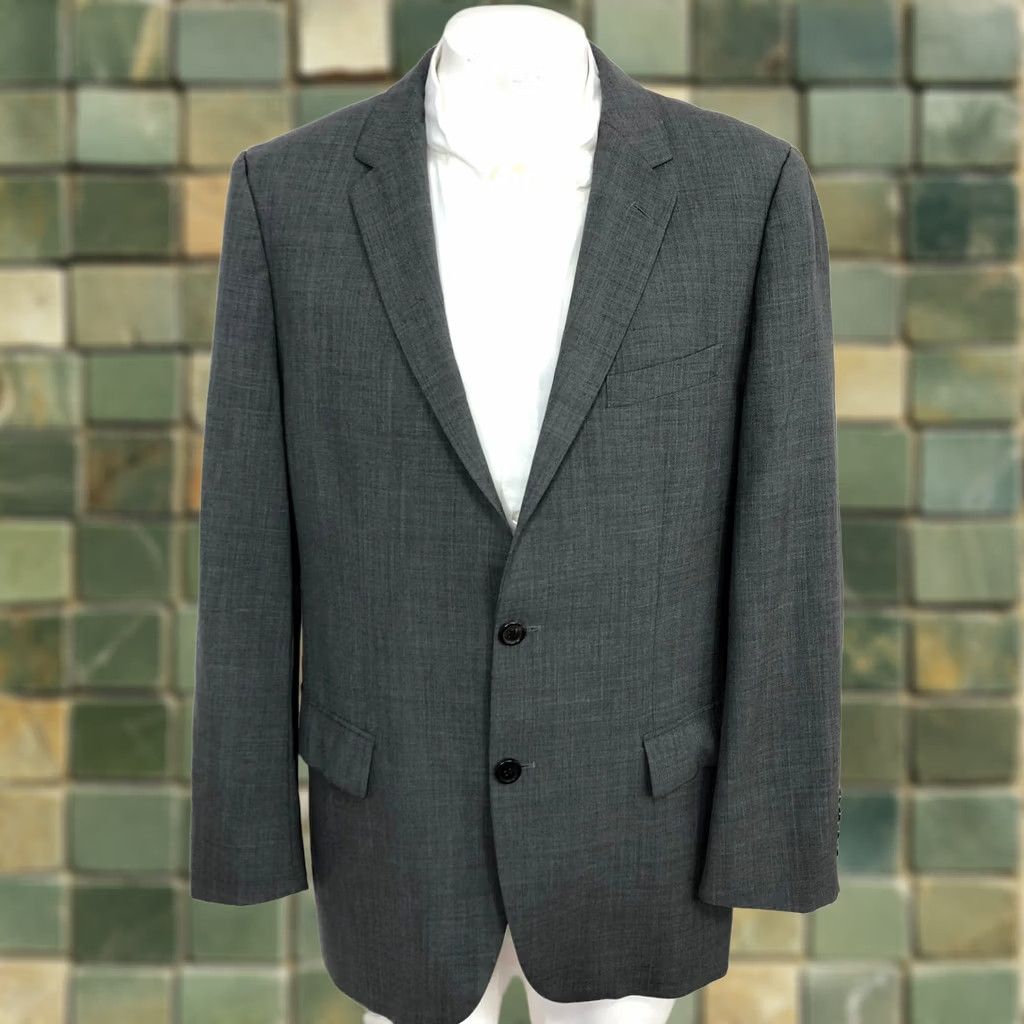 Hugo Boss Hugo Boss Awe/Holl 40R Wool Button Blazer Sport Coat Jacket Dark Gray Size 40R - 1 Thumbnail