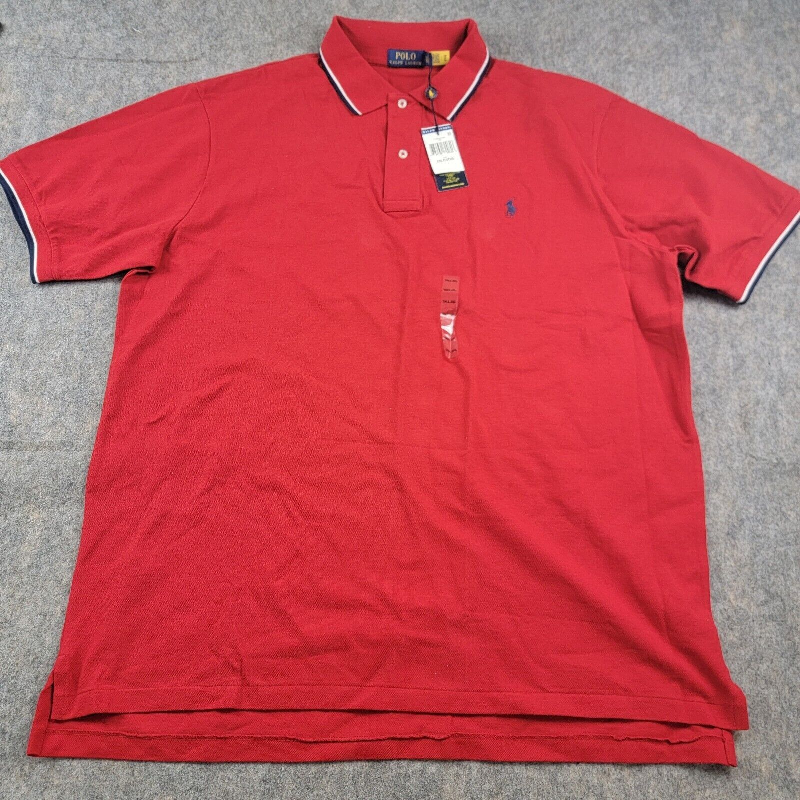 Polo Ralph Lauren Polo Ralph Lauren Tipped Collar Polo Shirt 2XLT Custom Slim Size US XXL / EU 58 / 5 - 2 Thumbnail