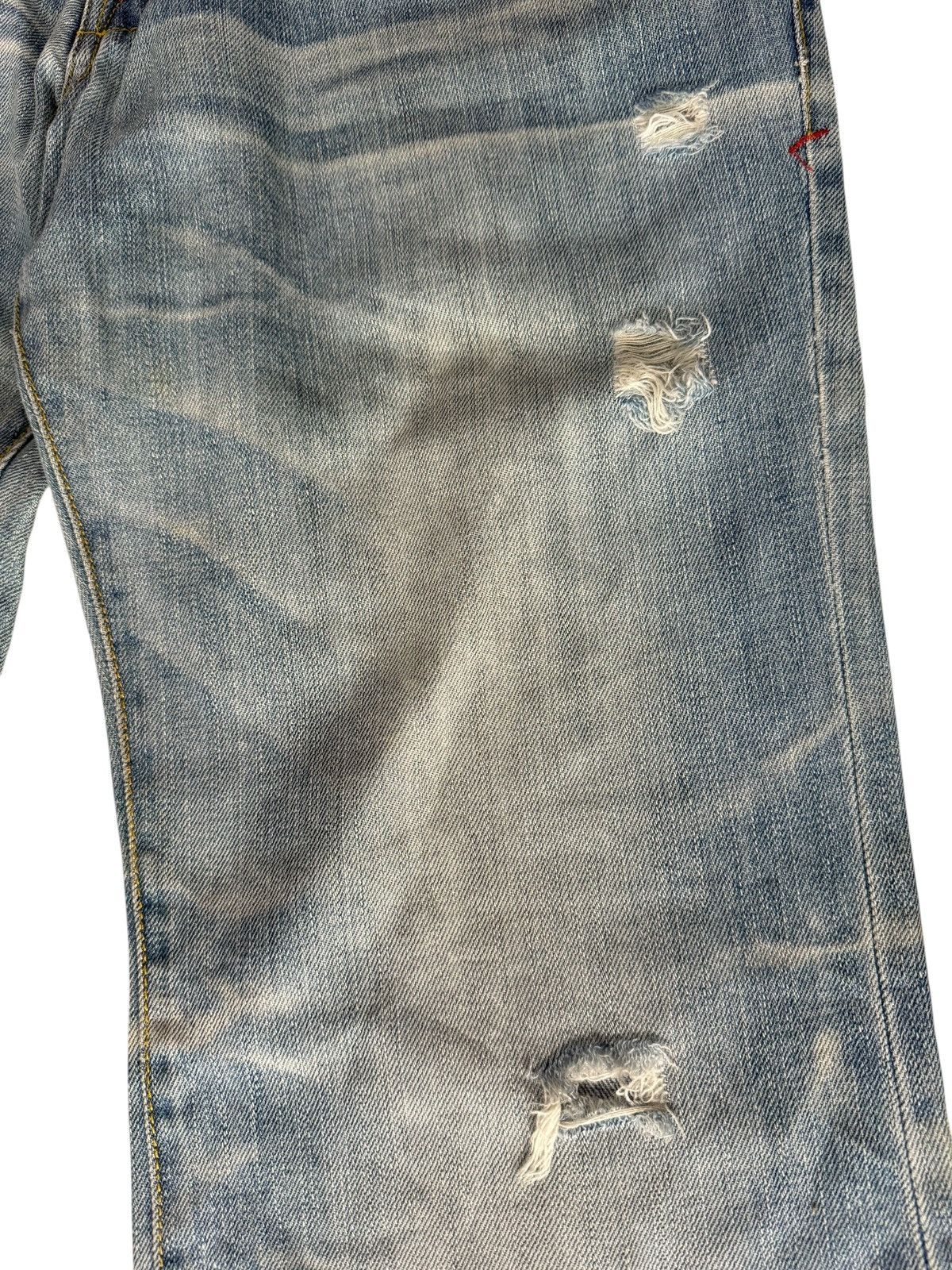 Japanese Purple & Yellow Distressed Denim Jeans