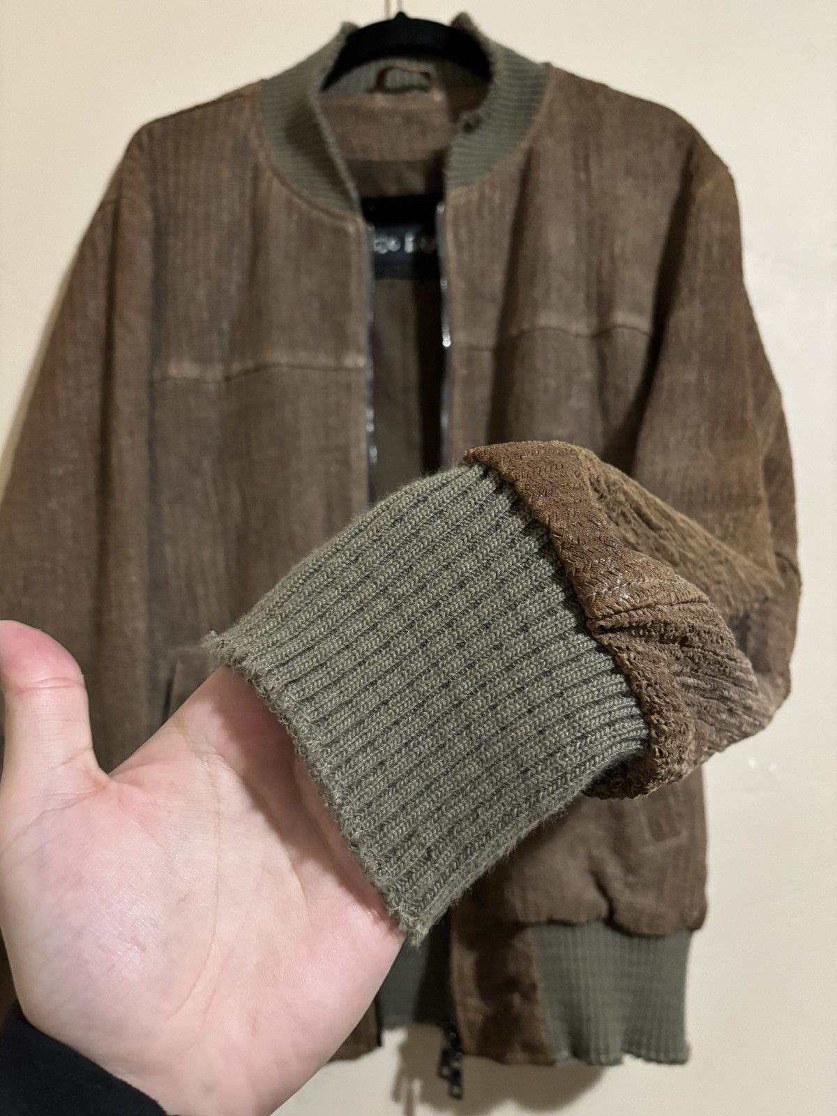 Giorgio Brato (BNWT) Perforated Vegetable Tanned Leather Bomber Jacket Size US M / EU 48-50 / 2 - 6 Thumbnail