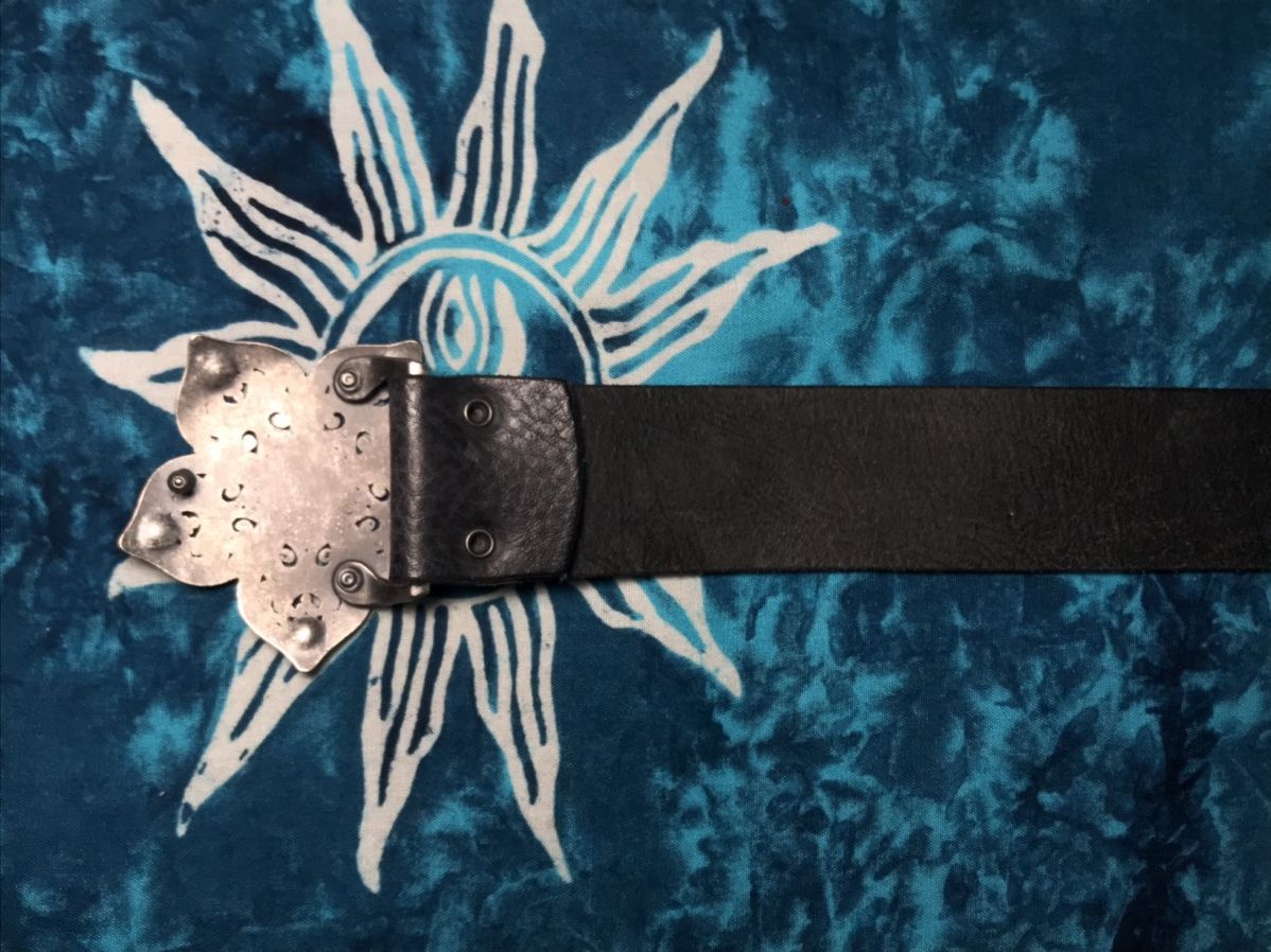 Other Y2K Avant Garde Flowers Leather Belt Oasis Size 26 - 10 Thumbnail