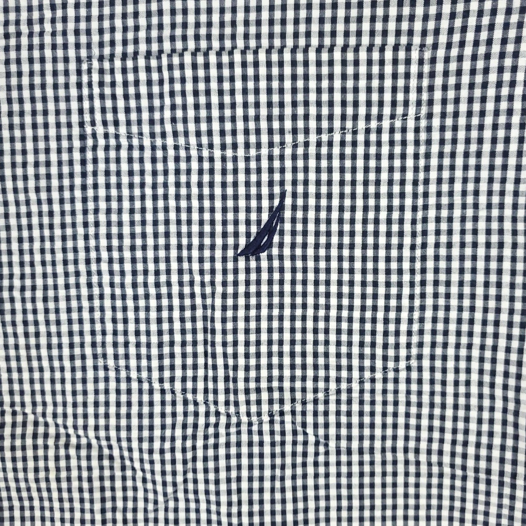 Nautica Nautica Casual Button-Up Shirt Mens 2XL Blue White Check Long Sleeve Size US XXL / EU 58 / 5 - 2 Thumbnail