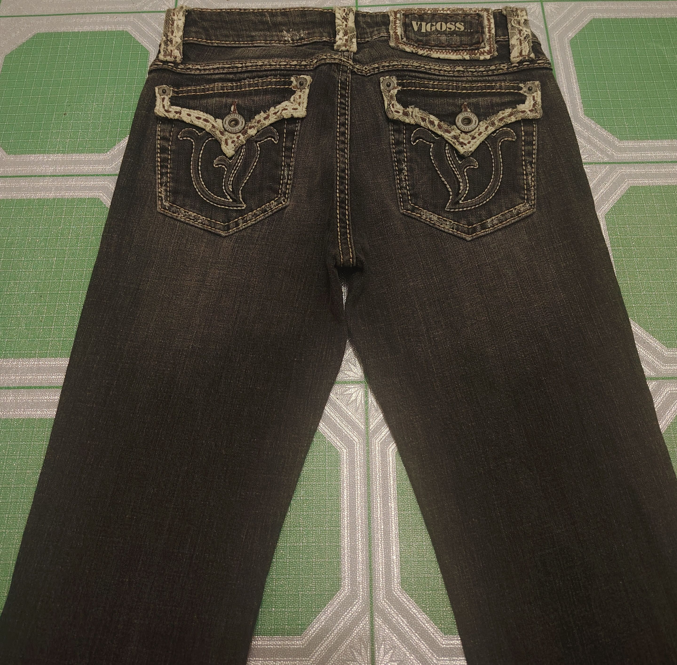 If Six Was Nine Vtg Black Vigoss U.S.A. Bootcut Jeans Stretch Jeans Size 27" / US 4 / IT 40 - 11 Thumbnail