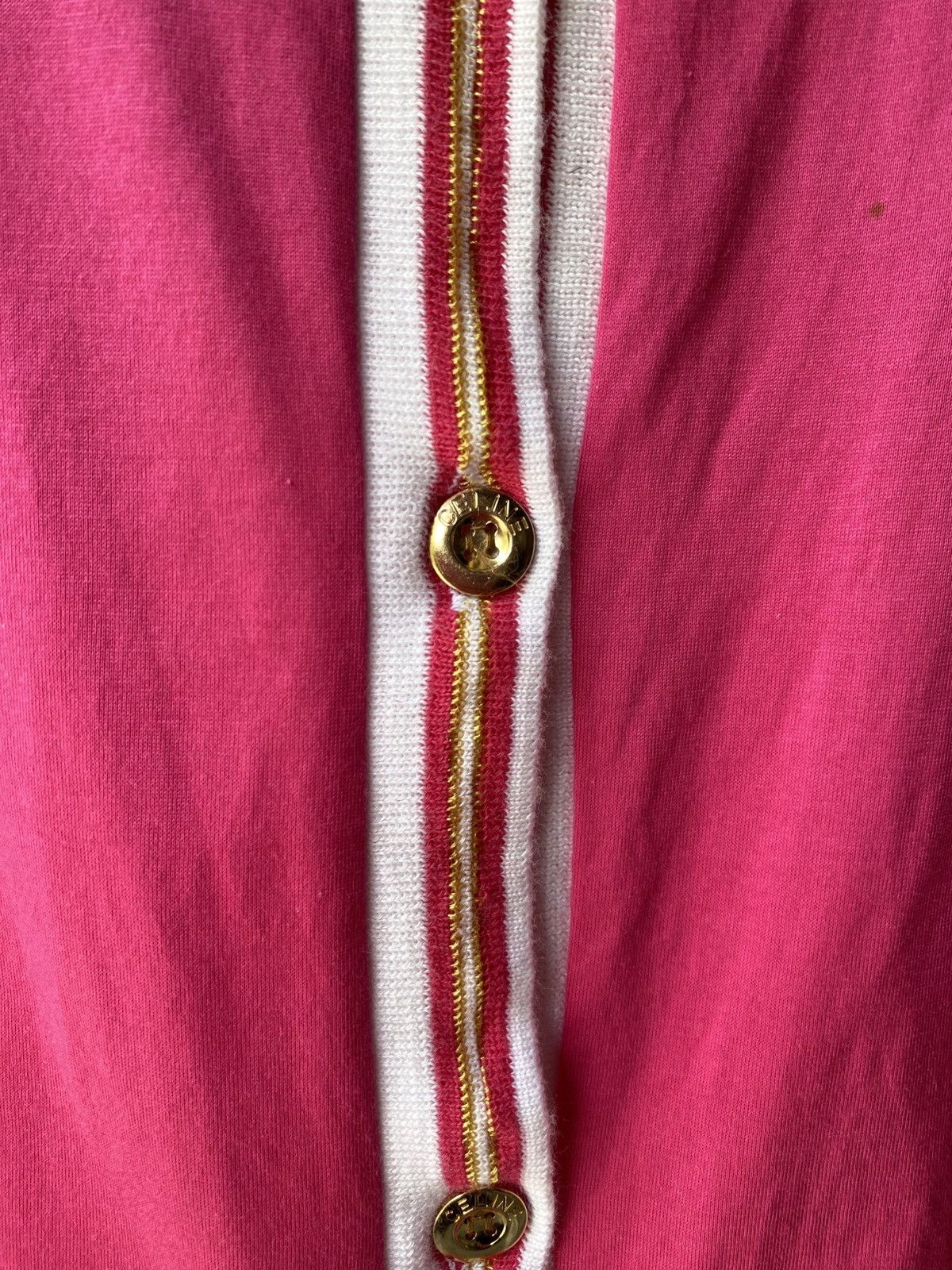 Celine Celine Pink & Gold Embroidered Blouse with Gold Buttons. Size M / US 6-8 / IT 42-44 - 5 Thumbnail