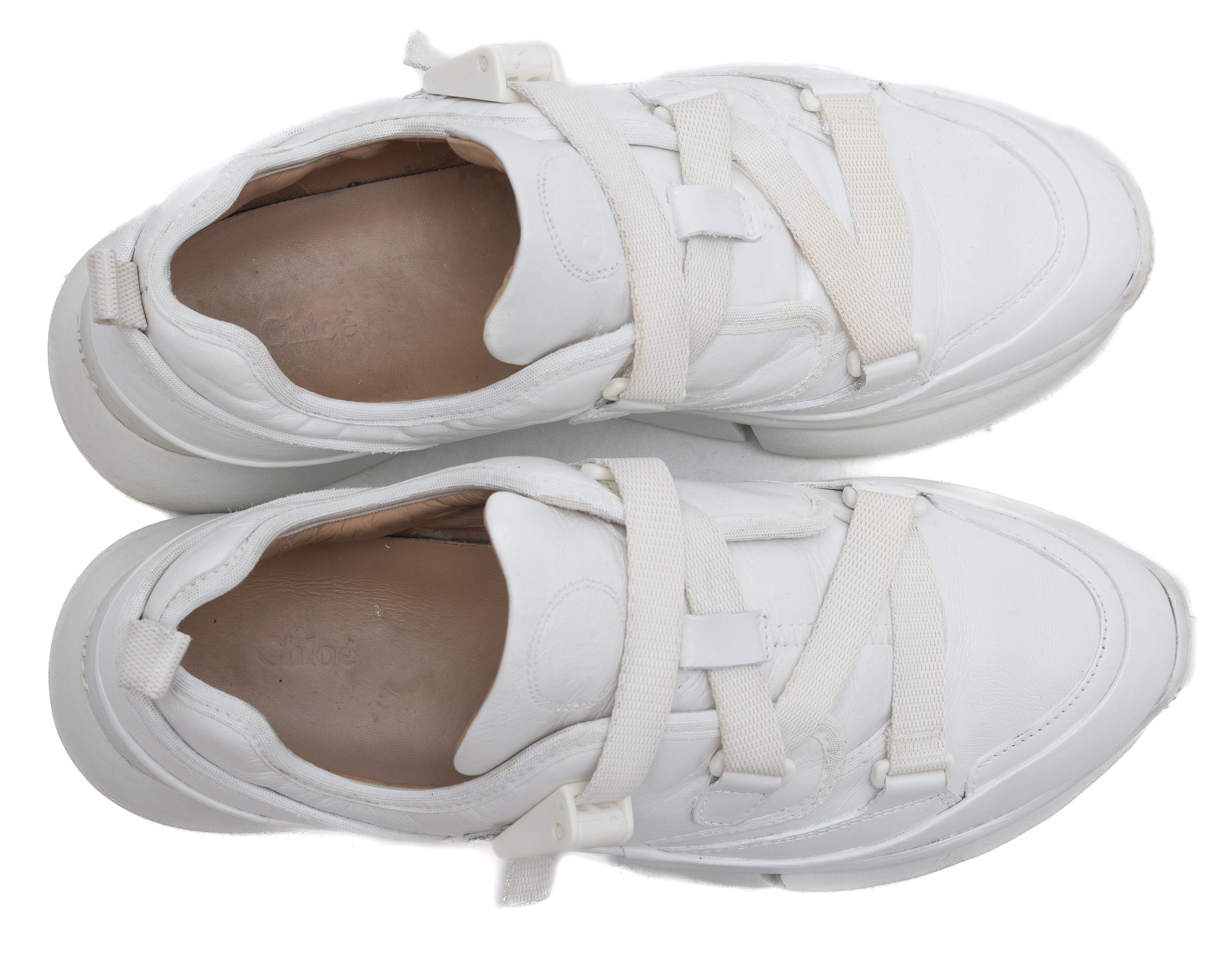 Chloe CHLOÉ Sonnie White Leather Sneakers Size US 10.5 / IT 40.5 - 8 Thumbnail