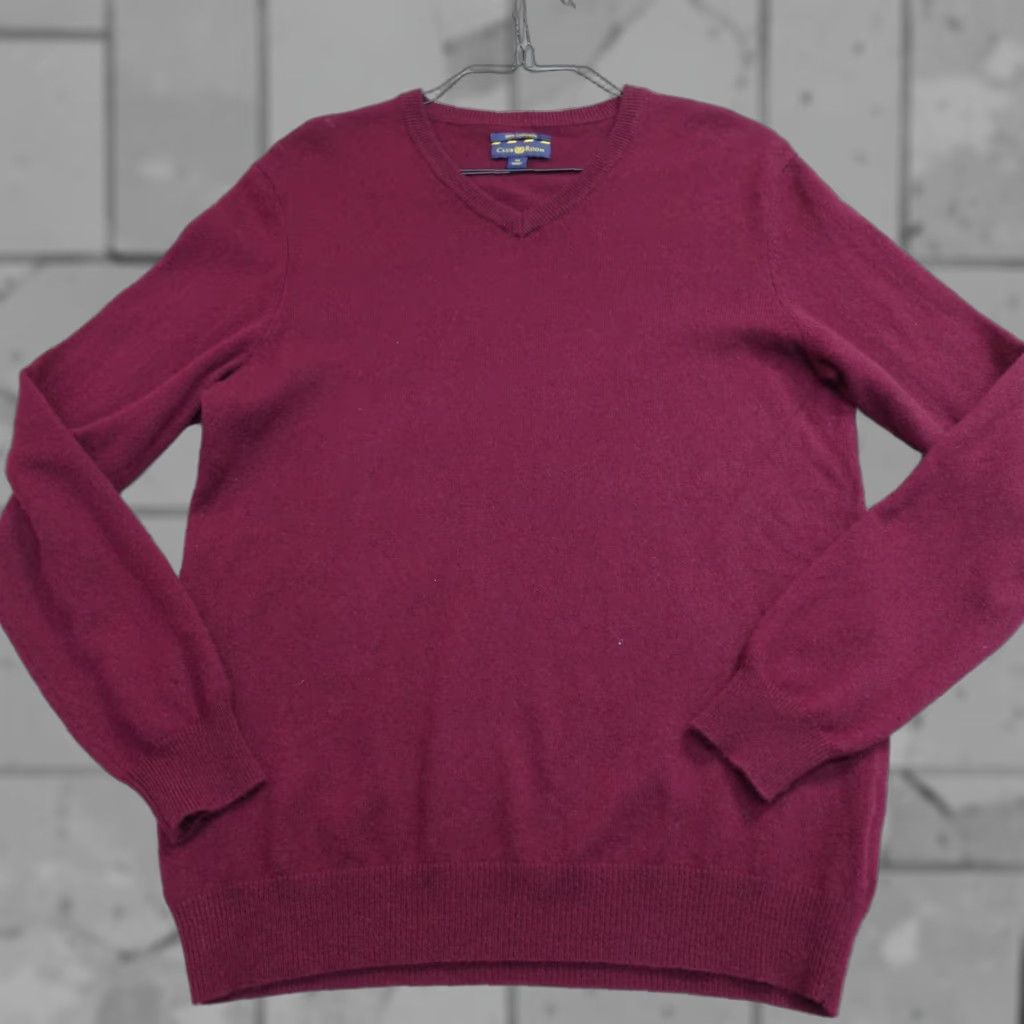 Club Room Club Room Sweater Men Pullover V-Neck Red Cashmere Medium Size US M / EU 48-50 / 2 - 1 Thumbnail