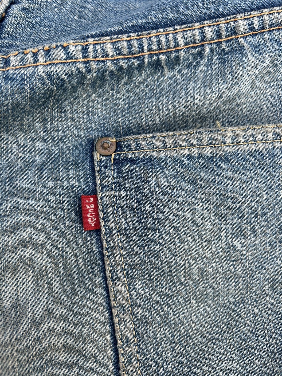 Kapital Thrashed Vintage JOE McCOY Selvedge Buckle Back Denim Jeans Size US 32 / EU 48 - 9 Thumbnail