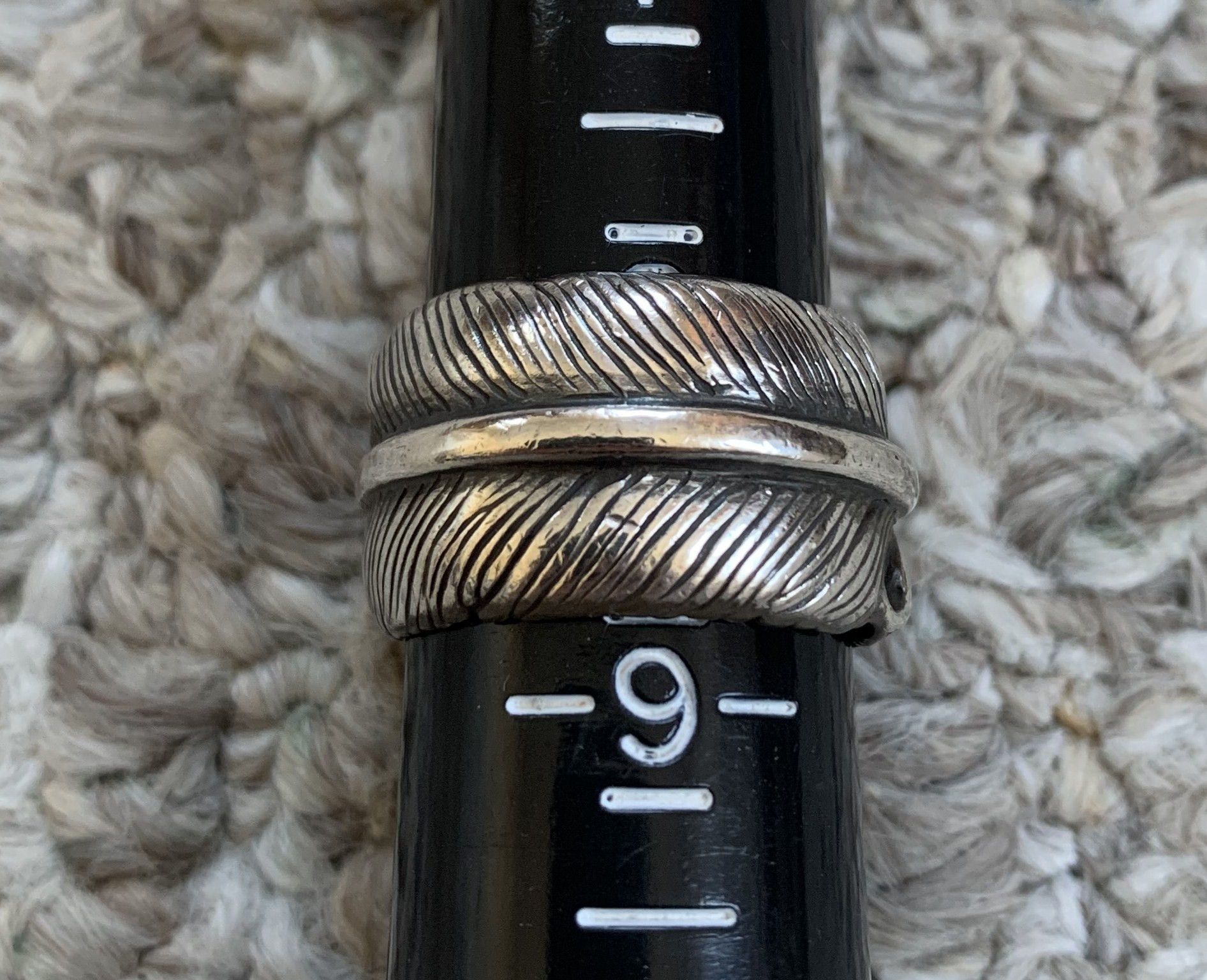 Number (N)ine SS04 Number (N)ine Silver Skull and Feather Ring Size ONE SIZE - 9 Thumbnail
