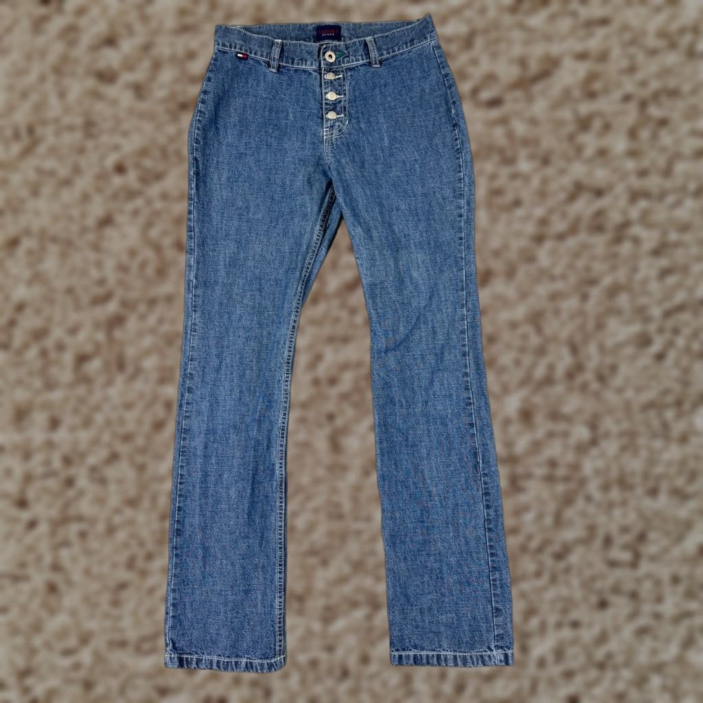 Tommy Hilfiger Tommy Hilfiger Jeans Womens 5 Blue Denim Straight Leg Button Fly 5-Pocket Design Inseam 30 in Cotton Size 27" / US 4 / IT 40 - 1 Thumbnail
