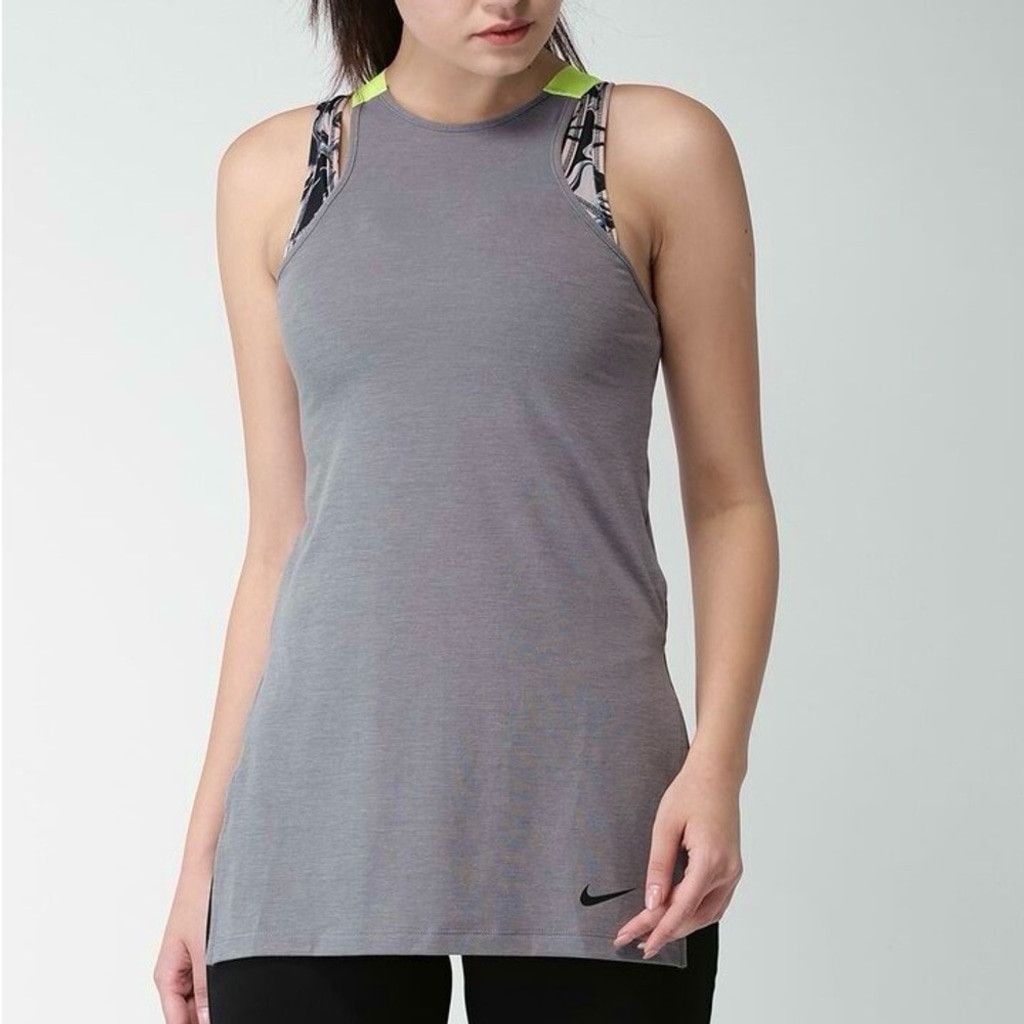 Nike Nike Grey Dri-Fit Performance Tank Top w/Neon Straps Size M Size M / US 6-8 / IT 42-44 - 4 Thumbnail