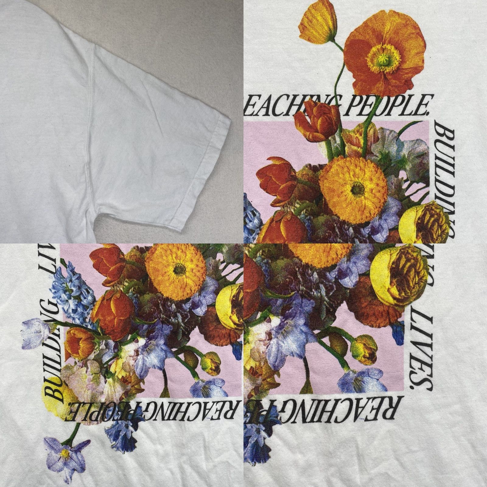 Vintage VINTAGE Women's Christian Religious Jesus T-Shirt Medium Floral Reaching People Building Lives Shirt Casual Missionary Faith Comfort Wash Size M / US 6-8 / IT 42-44 - 8 Thumbnail