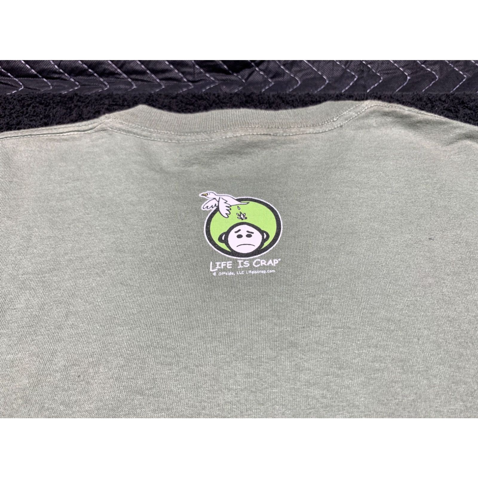 Olive Life is Crap T-Shirt Mens Large Olive Green Crew Neck Size US L / EU 52-54 / 3 - 5 Thumbnail
