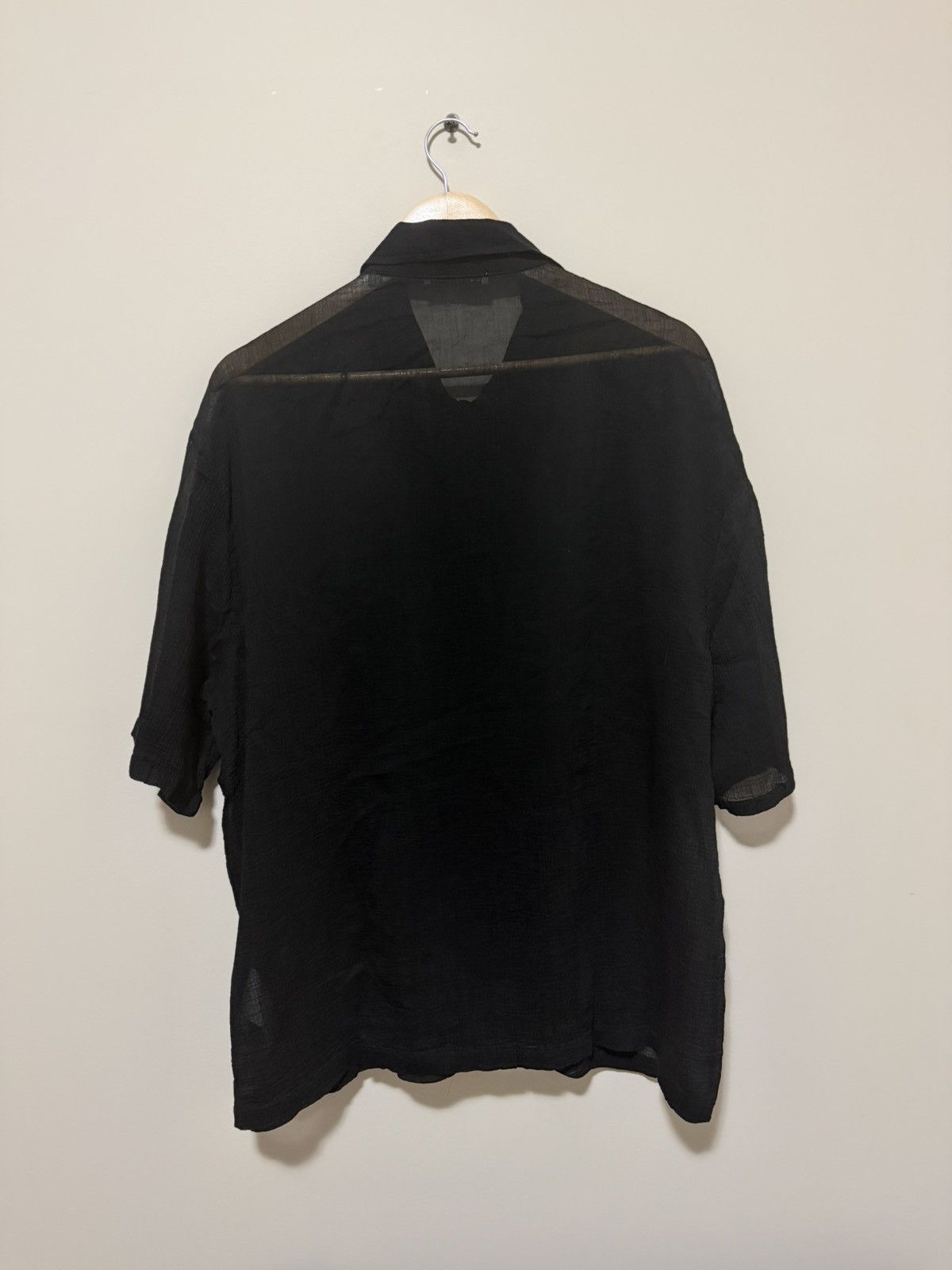 Our Legacy BOX SHIRT SHORTSLEEVE Black Rayon Plait Size US M / EU 48-50 / 2 - 5 Thumbnail