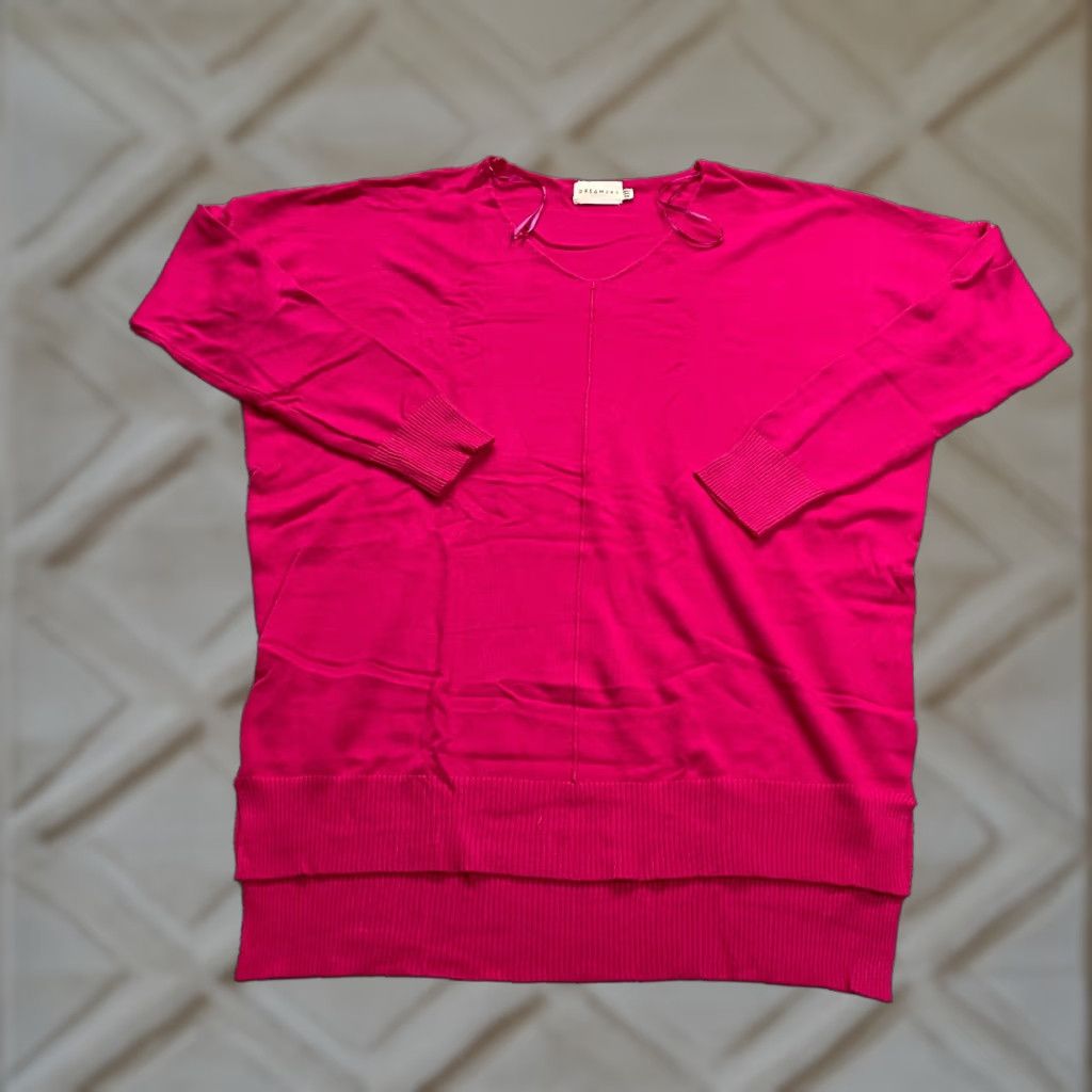 Pinko Dreamers Pullover Sweater Womens S/M Pink V-Neck Knit Long Sleeve Size S / US 4 / IT 40 - 1 Thumbnail