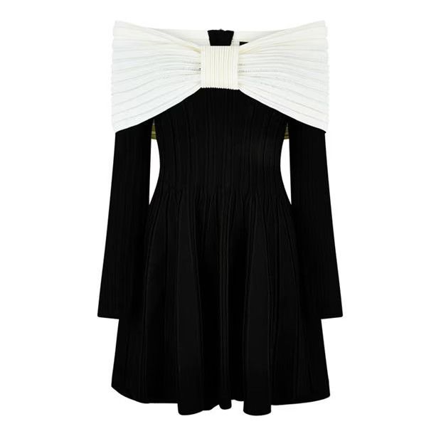 Balmain o1g2r1mq0924 Mini Dress in Black & Cream Size M / US 6-8 / IT 42-44 - 1 Thumbnail