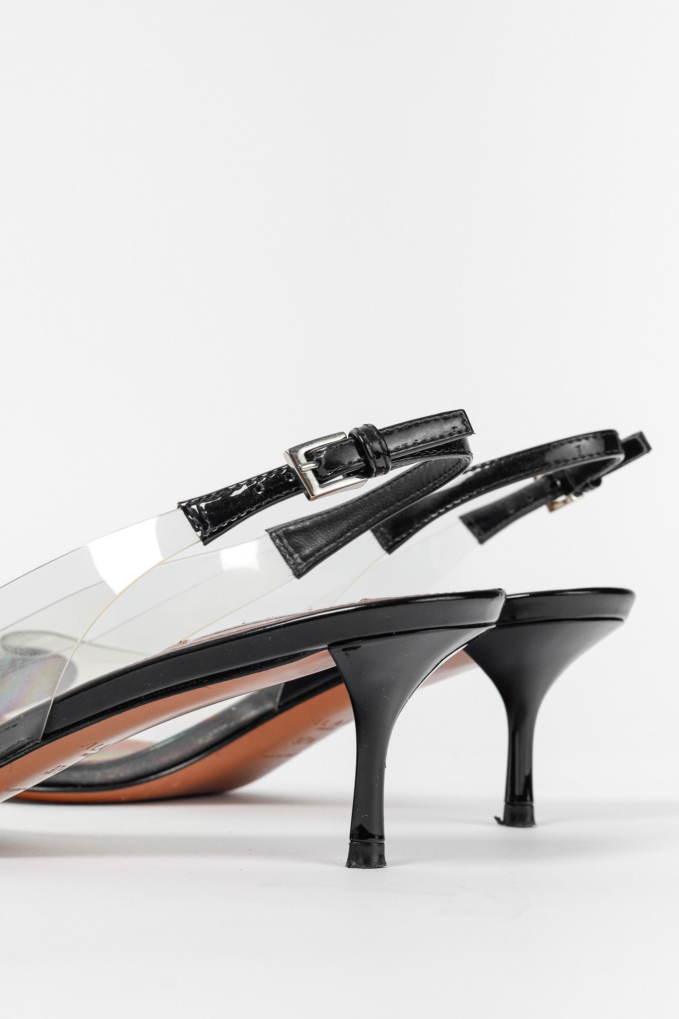 Alaia Alaia Le Coeur Patent Calfskin & PU Heart Slingback Heels Size US 7 / IT 37 - 8 Thumbnail