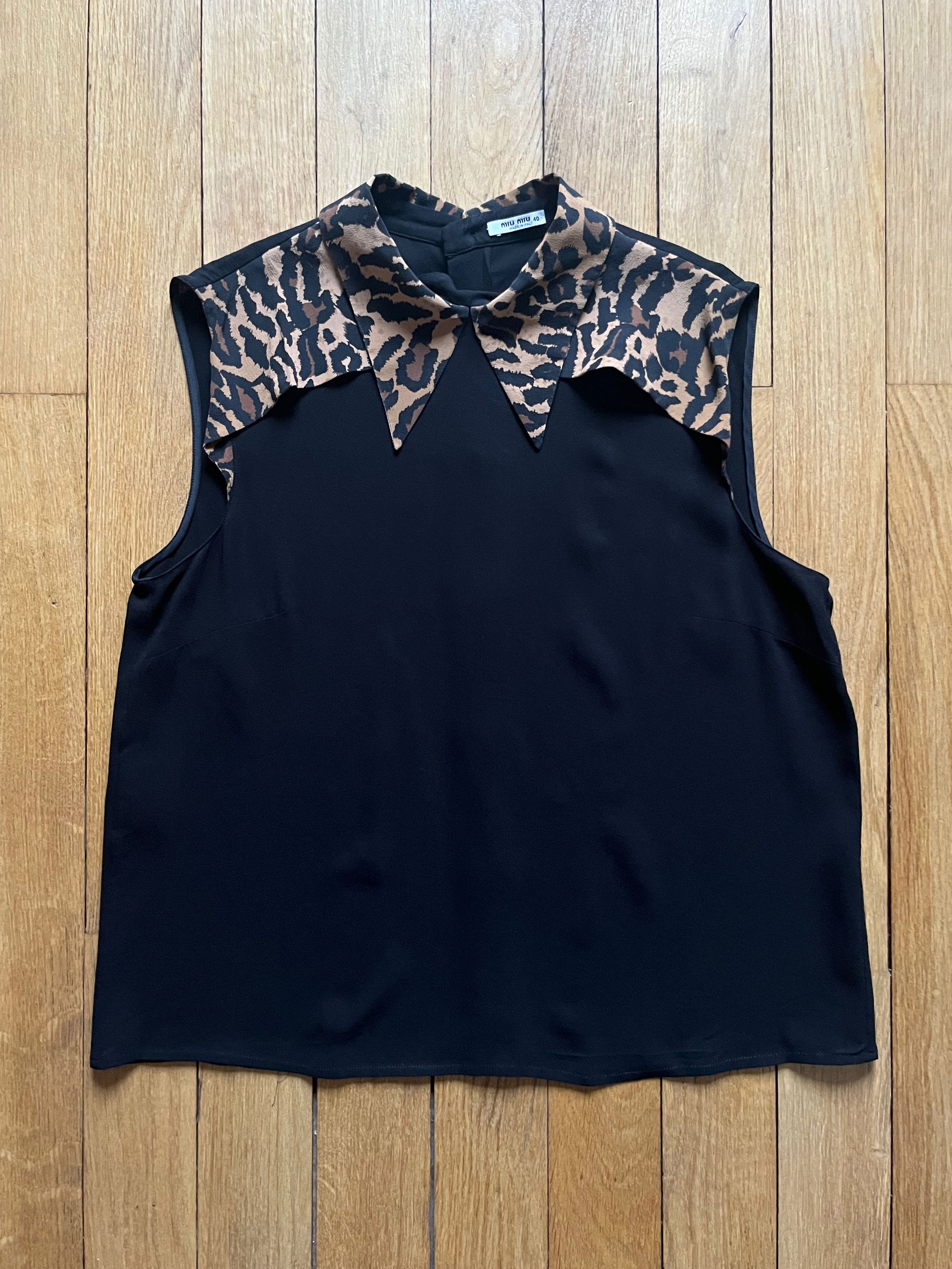 Miu Miu Miu Miu black sleeveless blouse Size S / US 4 / IT 40 - 1 Thumbnail