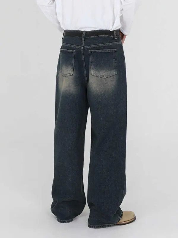Jean Kikuchi x Ayako Blue Washed Wide Leg Denim Jeans Size US 32 / EU 48 - 4 Thumbnail