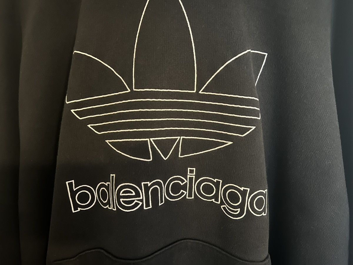 Adidas × Balenciaga Balenciaga Adidas Collab Hoodie in Black Trefoil Size US L / EU 52-54 / 3 - 2 Thumbnail