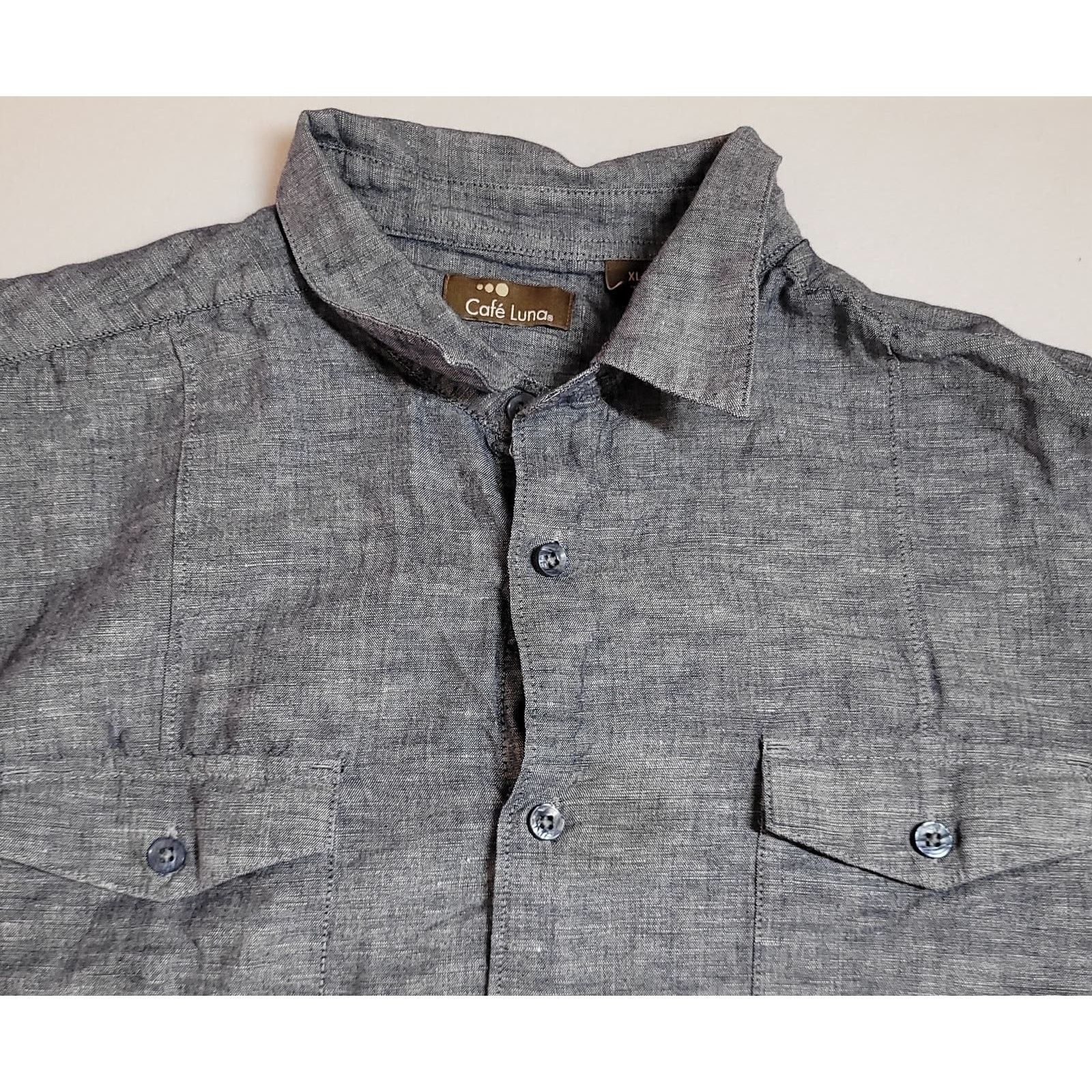 Other Cafe Luna Mens Casual Button Front Shirt XL Linen Blend Size US XL / EU 56 / 4 - 2 Thumbnail