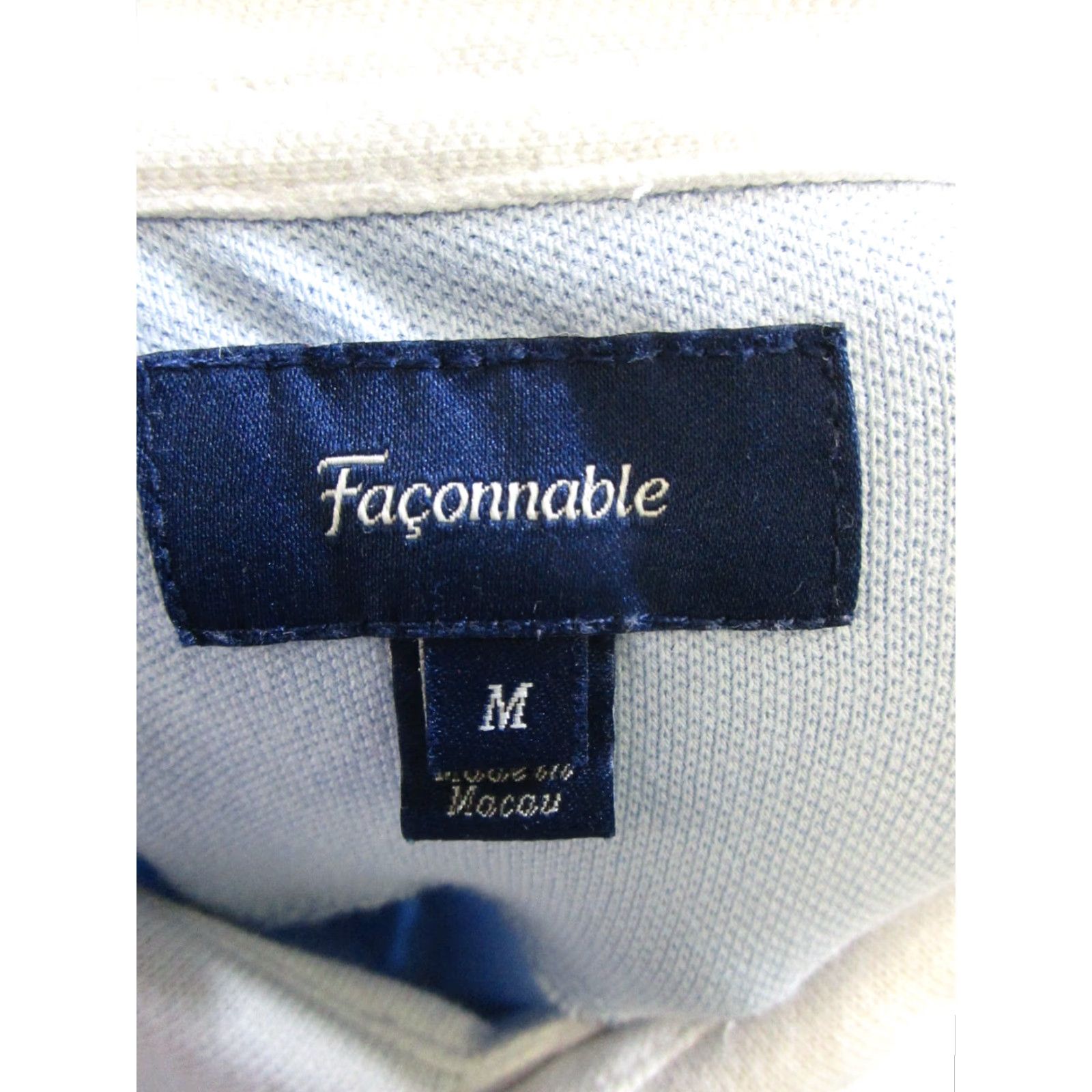 Faconnable Façonnable Polo Shirt Mens M Blue White Cotton Knit Short Sleeve Golf Shirt Regular Fit Size US M / EU 48-50 / 2 - 3 Thumbnail