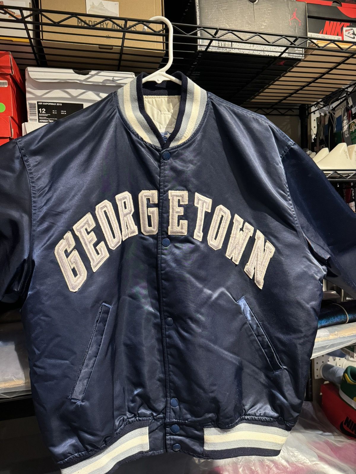 Vintage good 80s Georgetown Hoya Bulldogs Bomber Starter Jacket