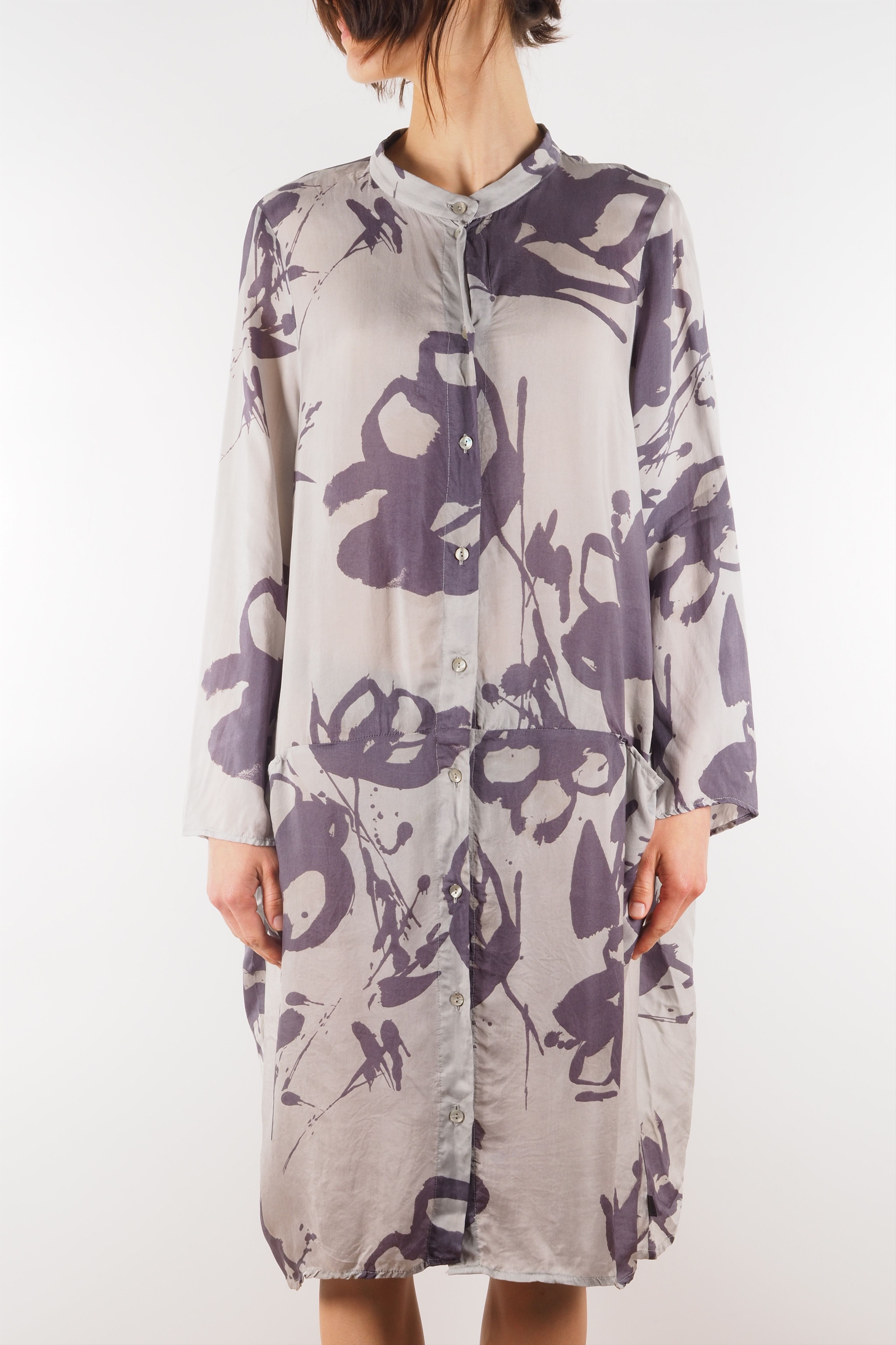 Annette Gortz × Rundholz × Sarah Pacini OSKA Women's Gray Beige Print Tunic Dress Size ONE SIZE - 2 Thumbnail