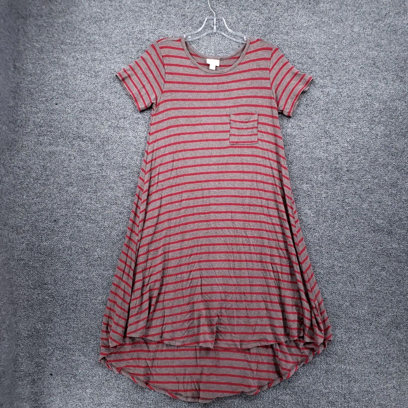 Vintage LuLaRoe Dress Womens 2XS XXS Gray Trapeze & Swing Pocket Short Sleeves Hi-Low Size 24" / US 00 / IT 34 - 2 Thumbnail