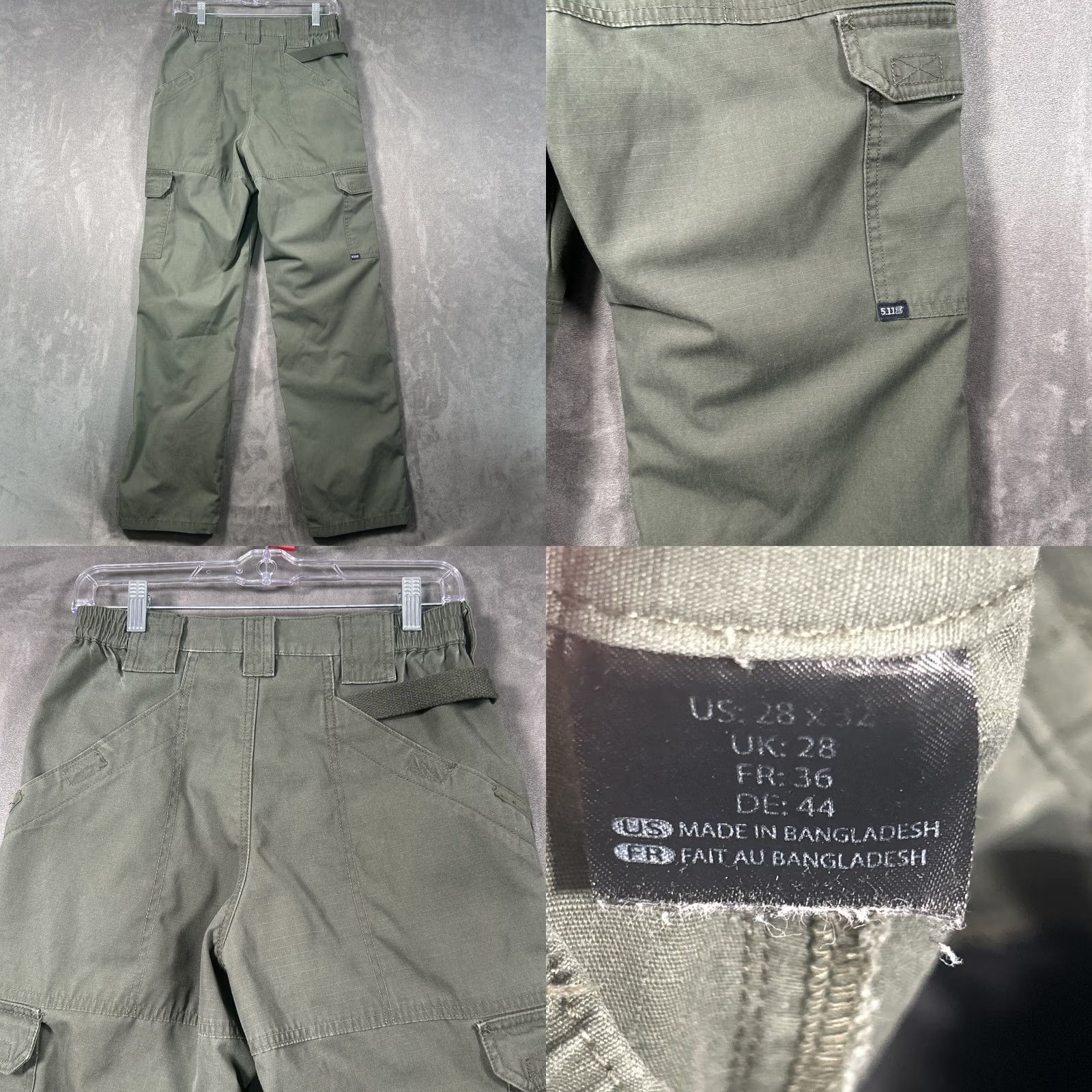 Vintage 5.11 Tactical Mens Regular Fit Taclite Pro Ripstop Cargo Pants Green 28x32 Size US 28 / EU 44 - 8 Thumbnail