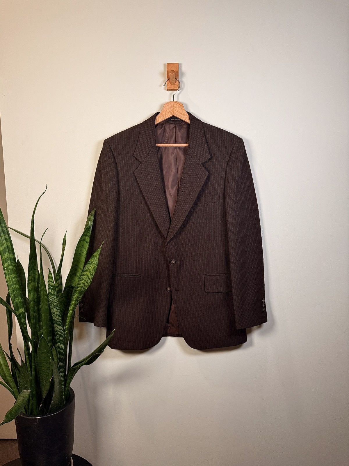 Other Vintage Jon York Brown Pinstripe Blazer |Classic Menswear 70 Size 40R - 4 Thumbnail