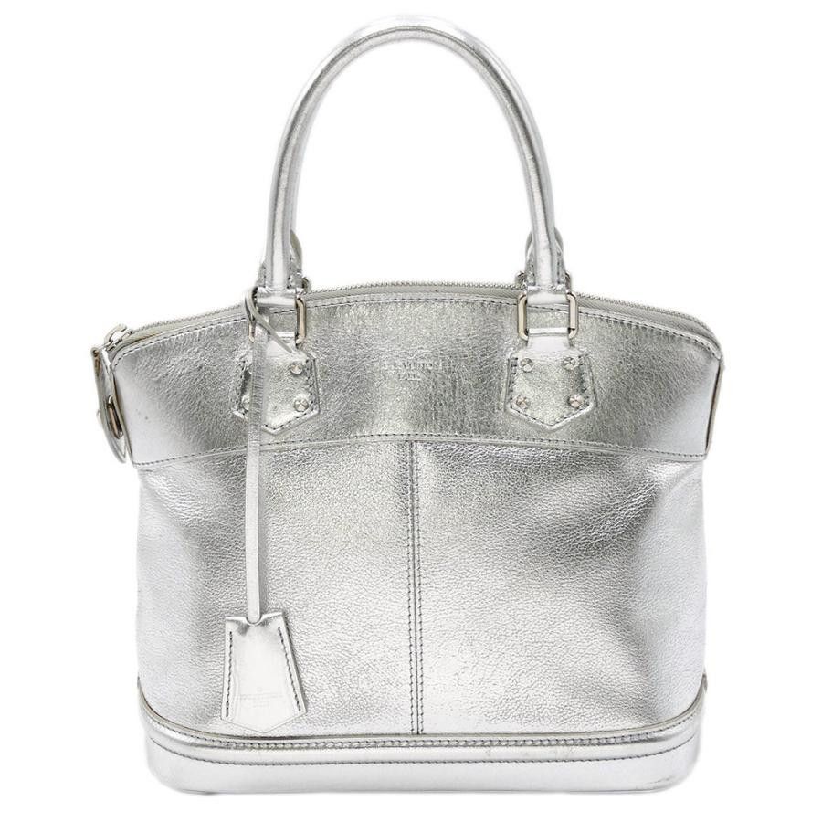 Louis Vuitton Suhari Lockit PM Handbag Leather Silver