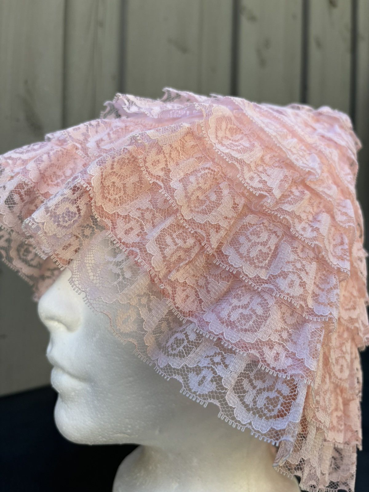 Vintage 1920s Lace Sun Hat 1930s Sheer Bucket Hat 1900s Cloche Mesh Size ONE SIZE - 6 Thumbnail