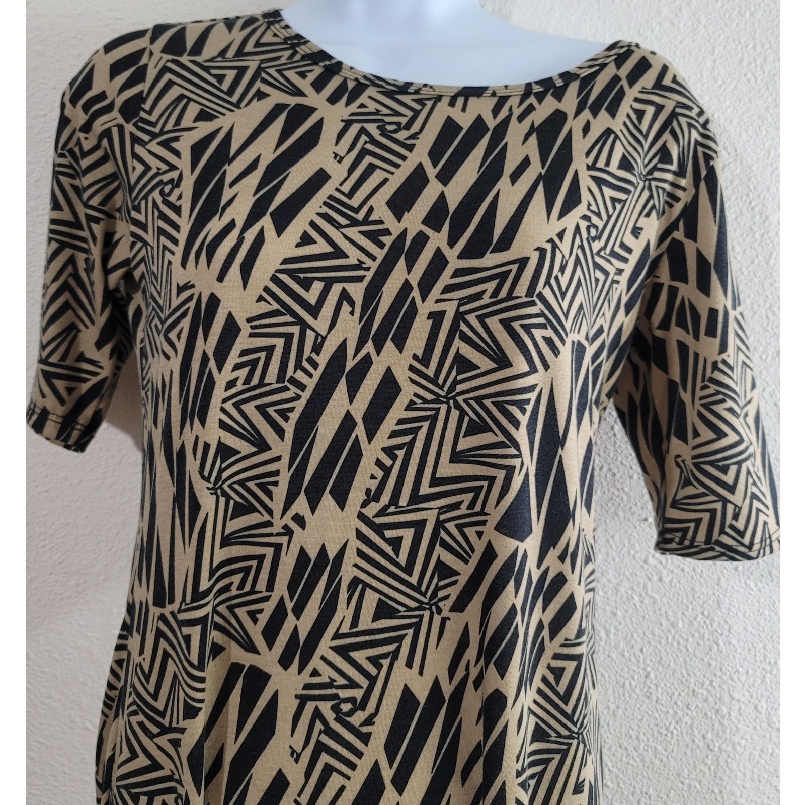 Other LuLaRoe Black Brown Geo Print A Line Midi Dress Small Size S / US 4 / IT 40 - 2 Thumbnail