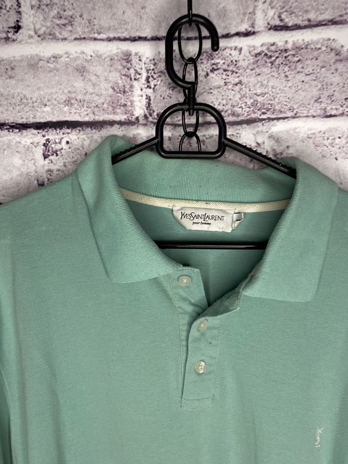 Yves Saint Laurent MENS Polos Vintage YvesSaintLauren Luxury Small Logo Polo Size US XXL / EU 58 / 5 - 2 Thumbnail