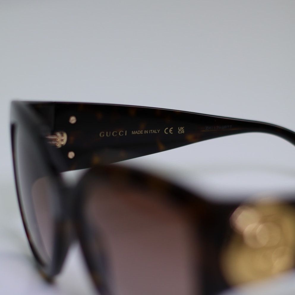Gucci NEW Gucci Sunglasses GG1407S 003 Dark Havana/Brown Gradient Size ONE SIZE - 7 Thumbnail