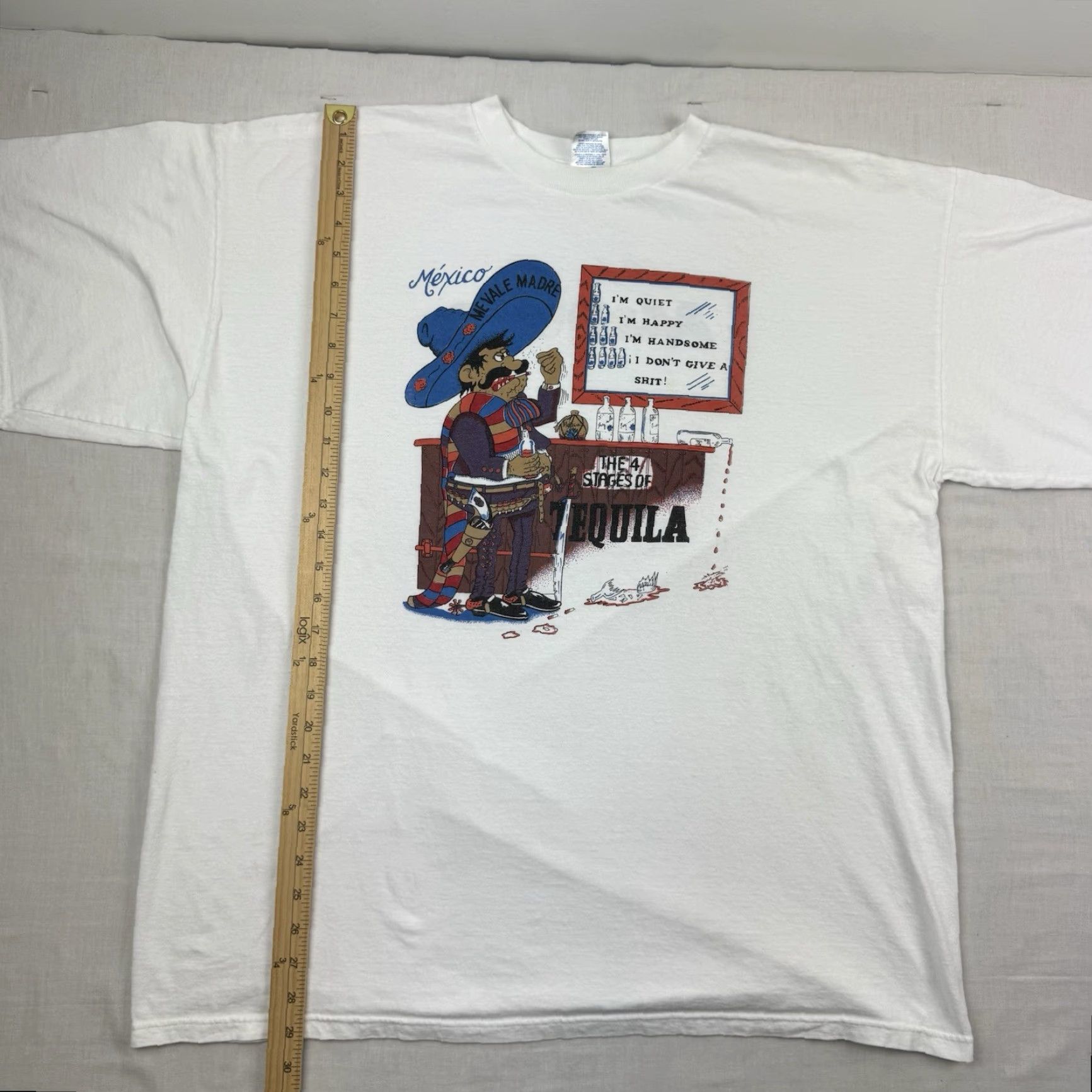 Vintage VINTAGE Funny Tequila T-Shirt Adult 2XL White 90s Y2K Mens Size US XXL / EU 58 / 5 - 5 Thumbnail