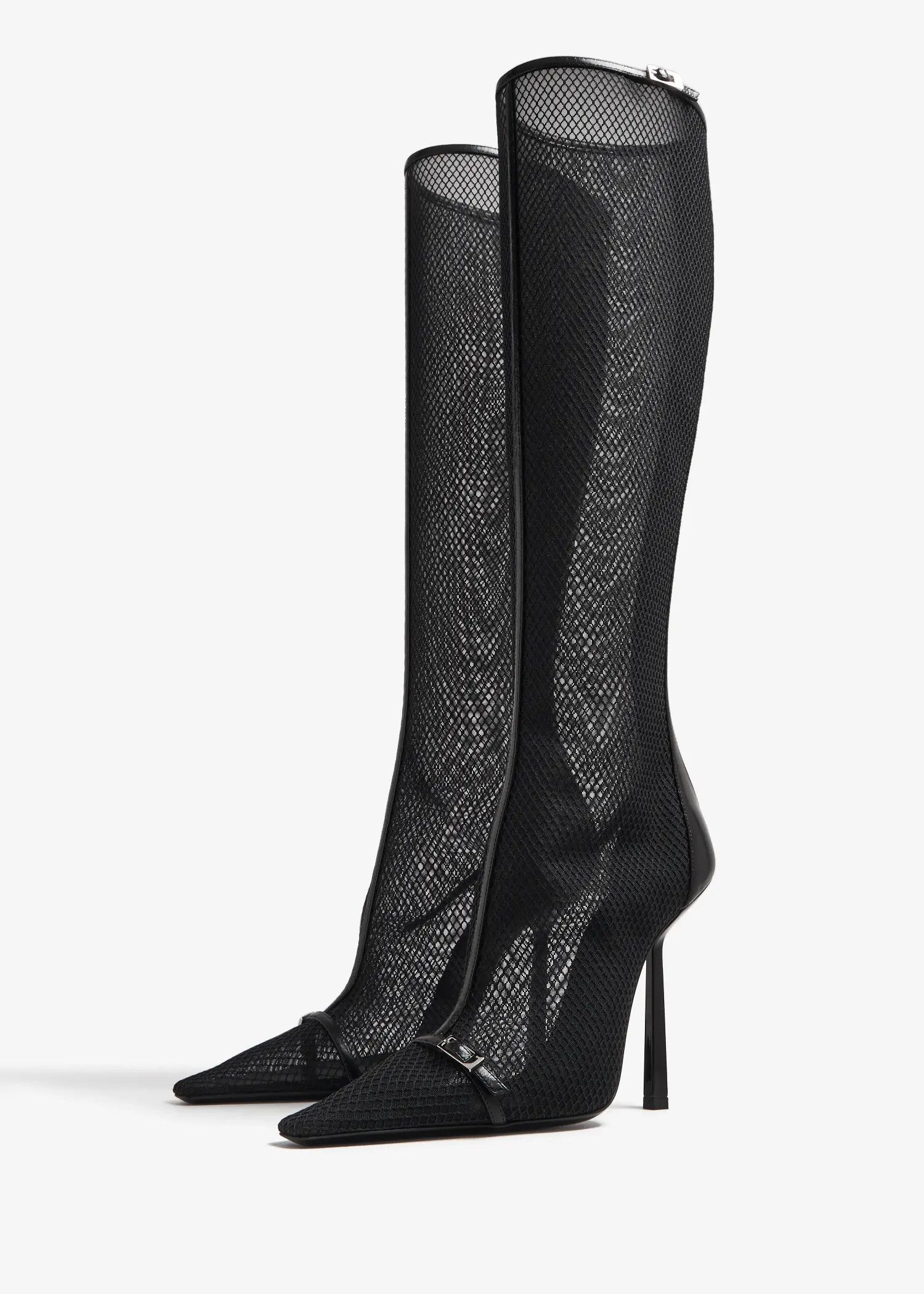 Saint Laurent Paris o1s1wg110225 763458 Oxalis Boots in Mesh in Black Size US 7 / IT 37 - 4 Thumbnail