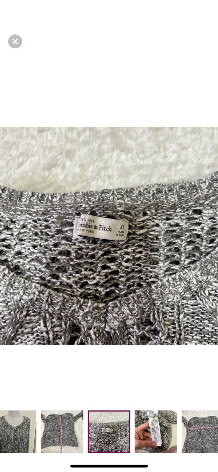 Abercrombie & Fitch Abercrombie and fitch XS grey open knit sweater Size XS / US 0-2 / IT 36-38 - 6 Thumbnail
