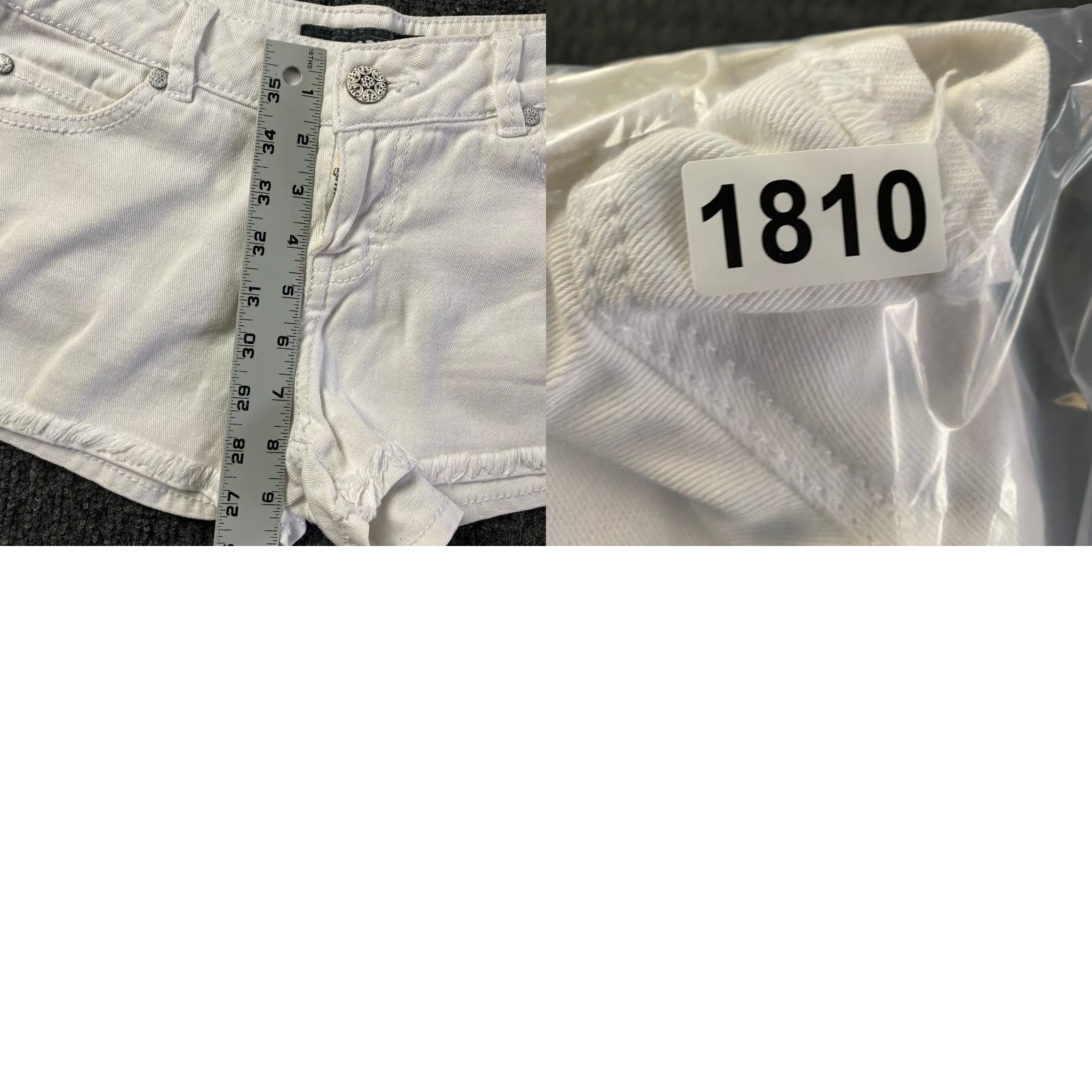 Denime VINTAGE Blue Spice Denim Shorts Womens 7 White 2" Inseam 90s Bohemian Grunge Low Rise Ultra Low Rise 2" Inseam Replacement? Size 28" / US 6 / IT 42 - 8 Thumbnail