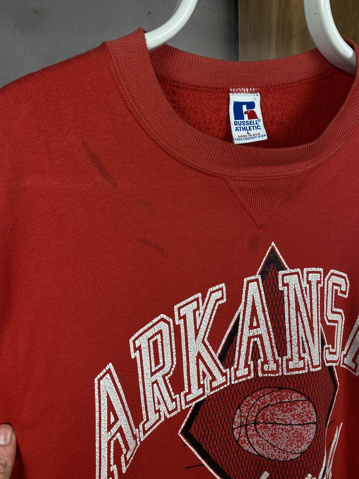 Russell Athletic 🏀Vintage 90s Sweatshirt Basketball Arkansas Russel Athletic🏀 Size US L / EU 52-54 / 3 - 8 Thumbnail