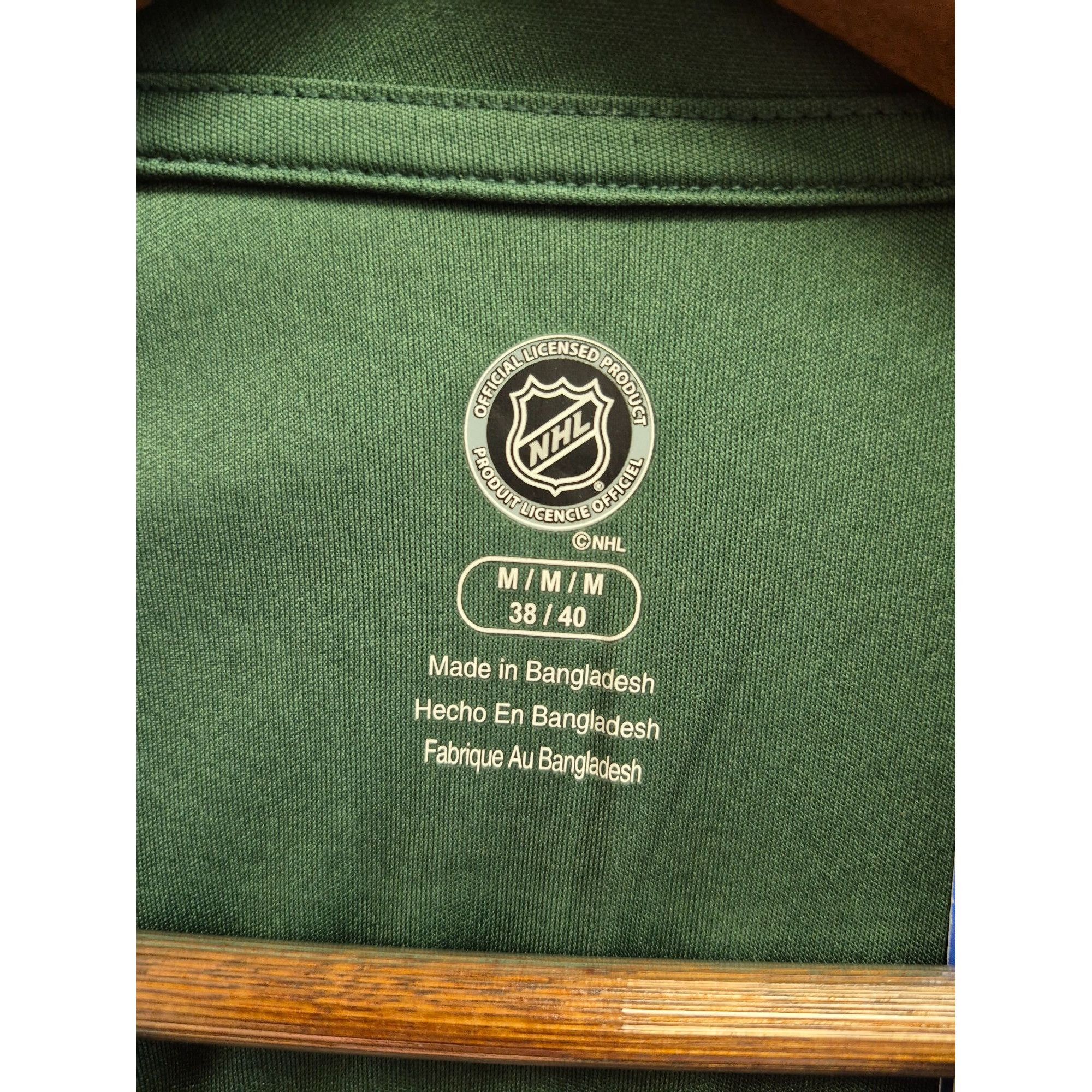 NHL Men's Minnesota Wild Licensed Long Sleeve Shirt Medium Green Size US M / EU 48-50 / 2 - 3 Thumbnail