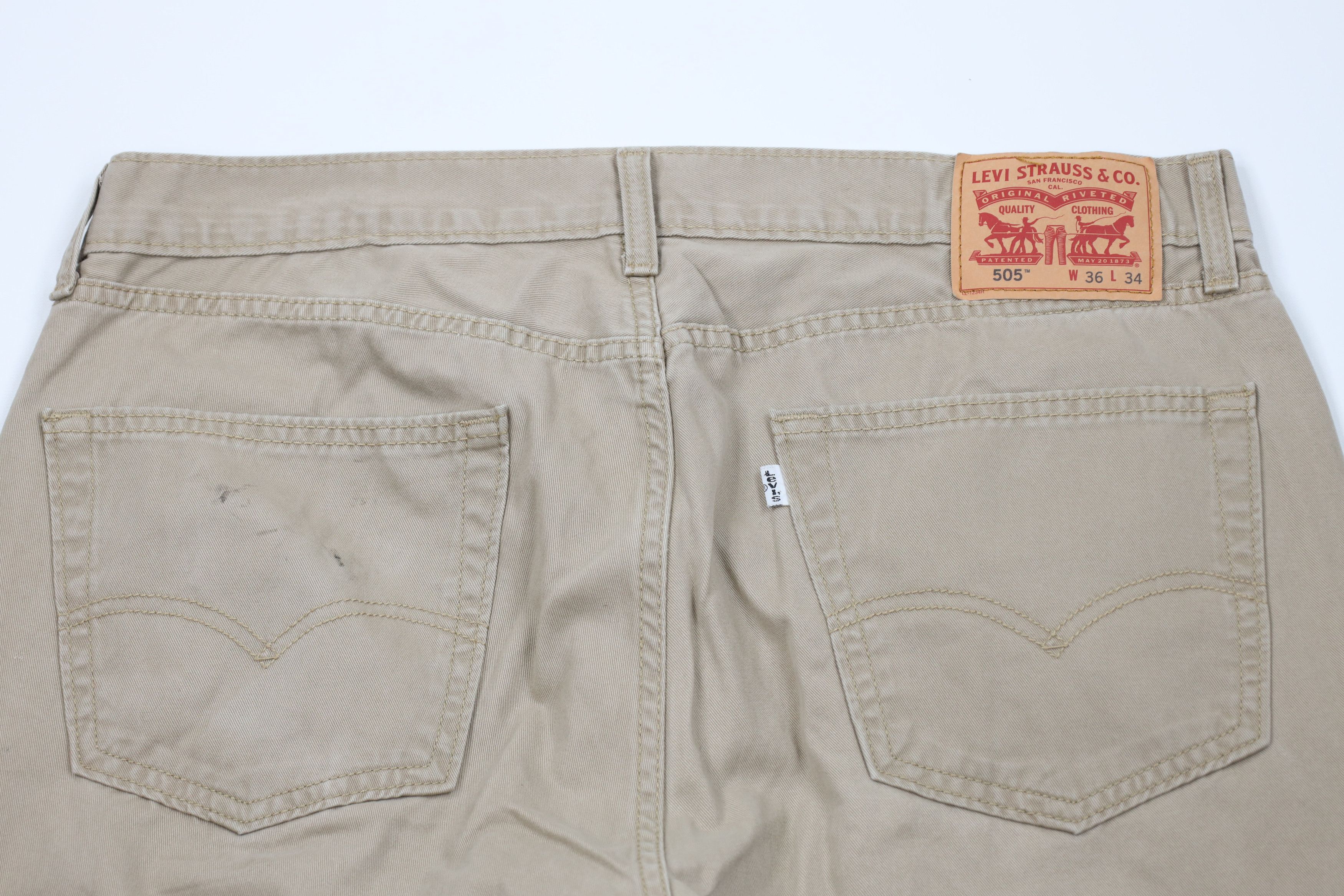 Levi's Vintage Y2K Levis 505 Fit Straight Leg Chino Pants Beige Size US 36 / EU 52 - 11 Thumbnail