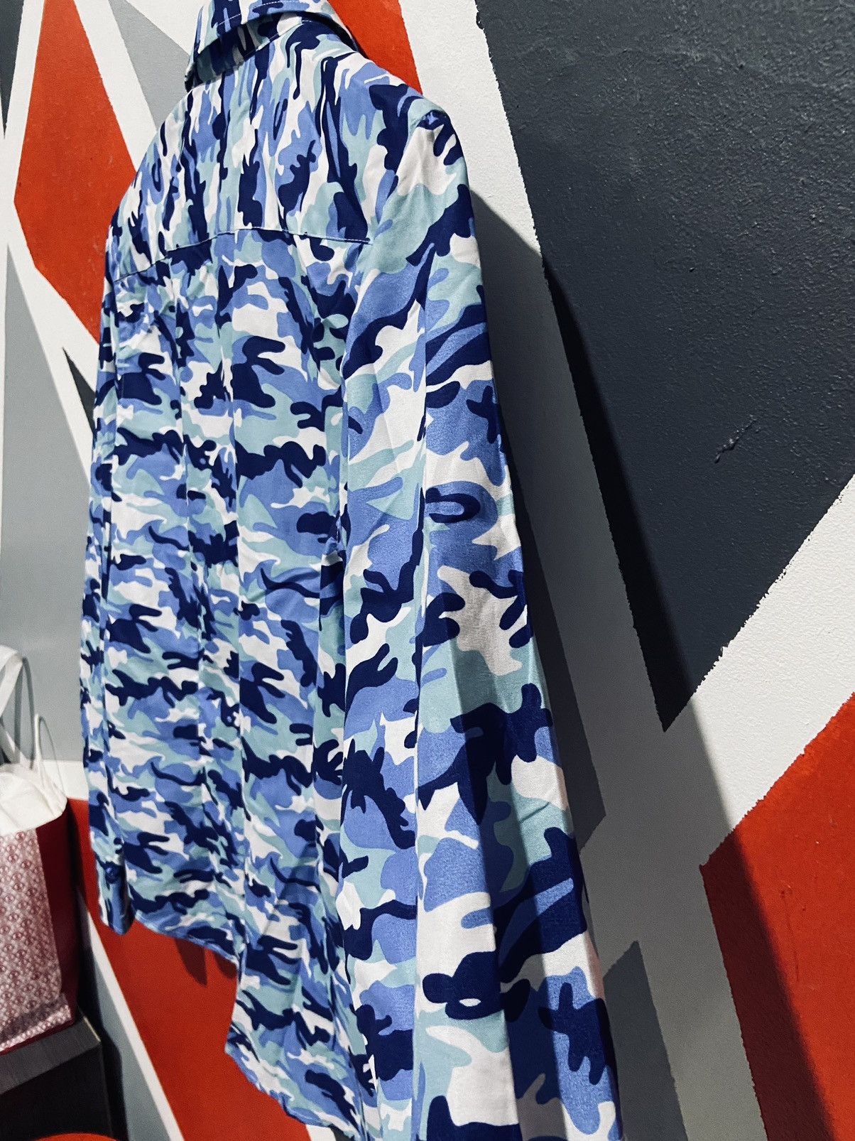 Japanese Brand Blue Camo Button Up Shirt Size US M / EU 48-50 / 2 - 5 Thumbnail